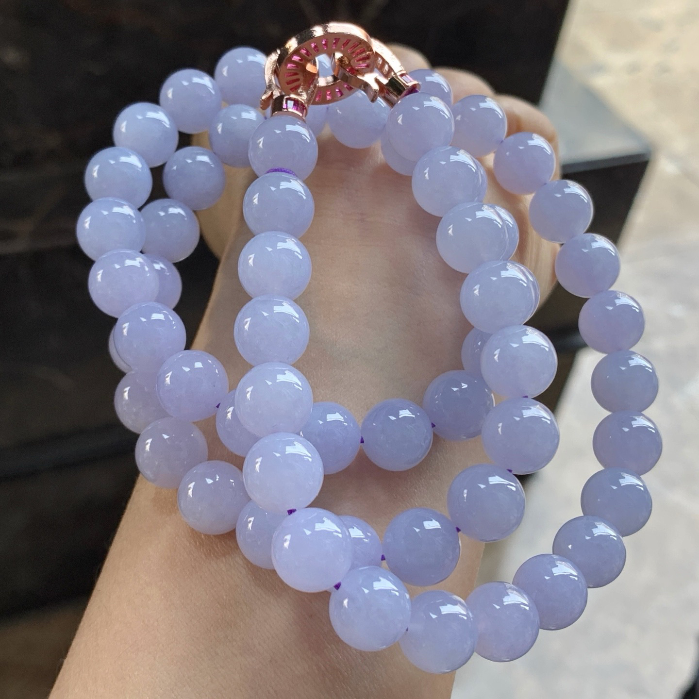 紫罗兰珠链^_^鲜艳 玉质温润