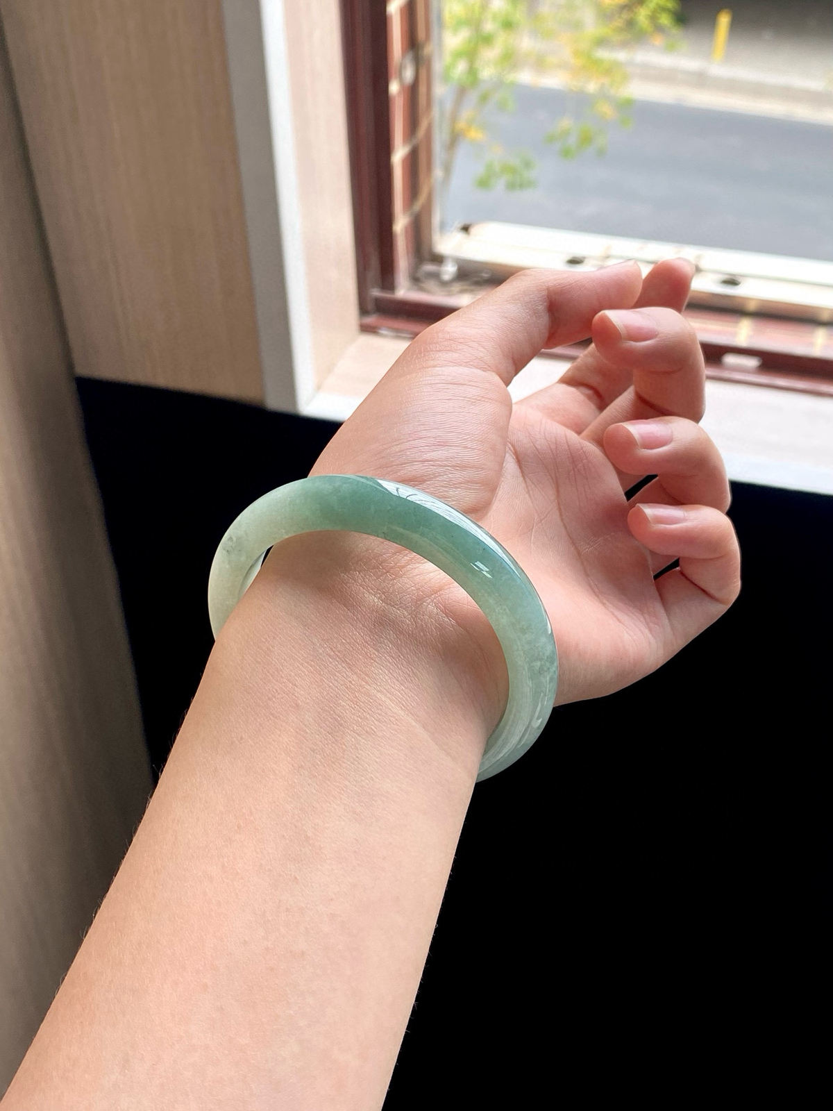 冰油青半山水正圈成品（无纹裂）

⭕️58-12-8