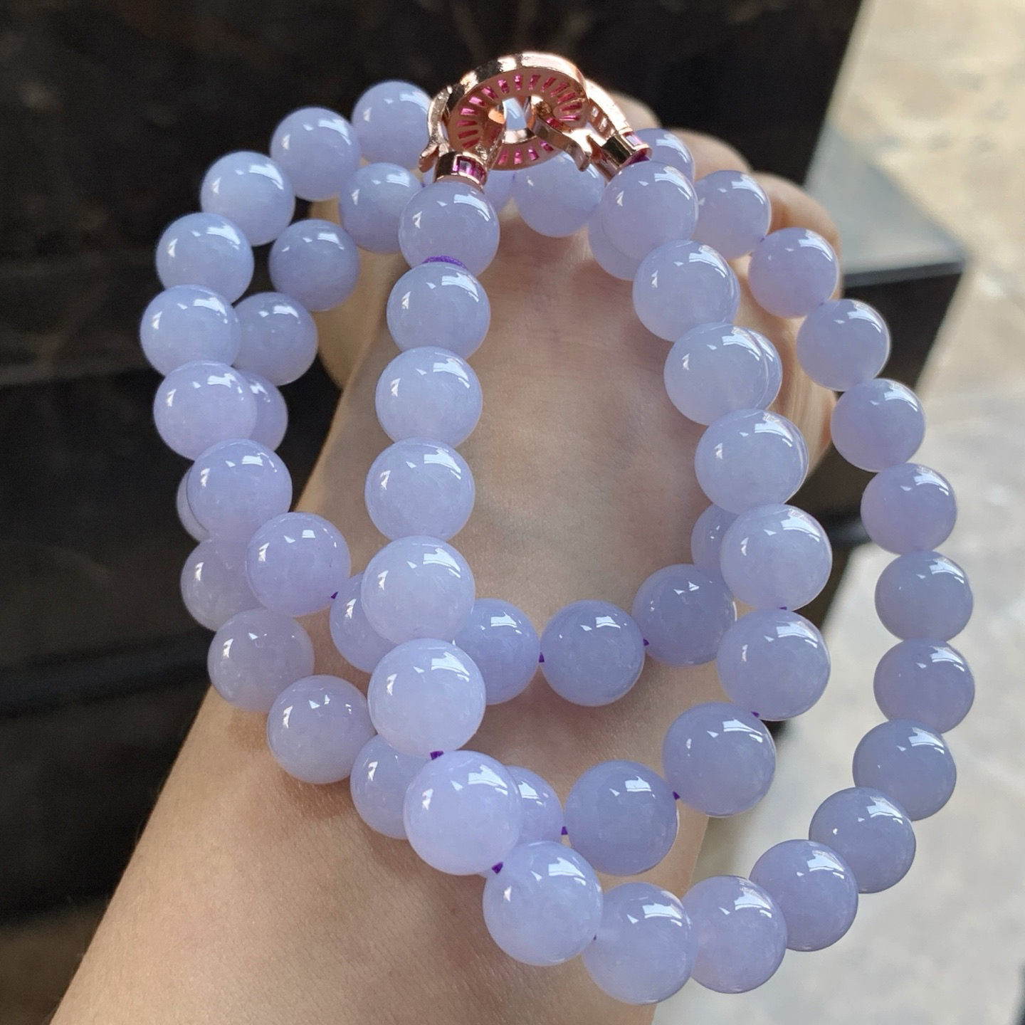 紫罗兰珠链^_^鲜艳 玉质温润