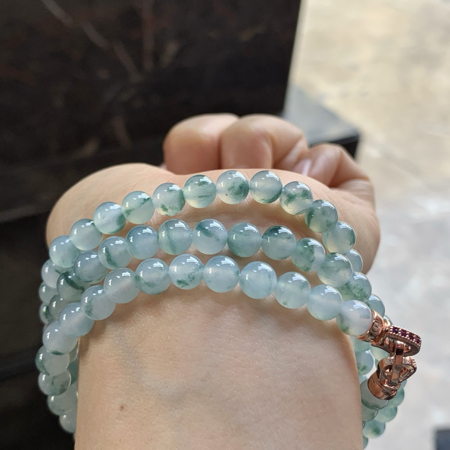 冰蓝花珠链^_^水润 飘花灵韵