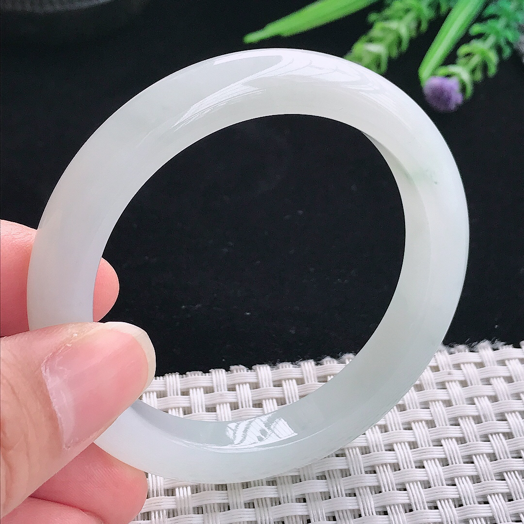 实拍A货翡翠54/9.9/8.5老坑冰纯果冻胶冰晴手镯翡翠玉镯手环