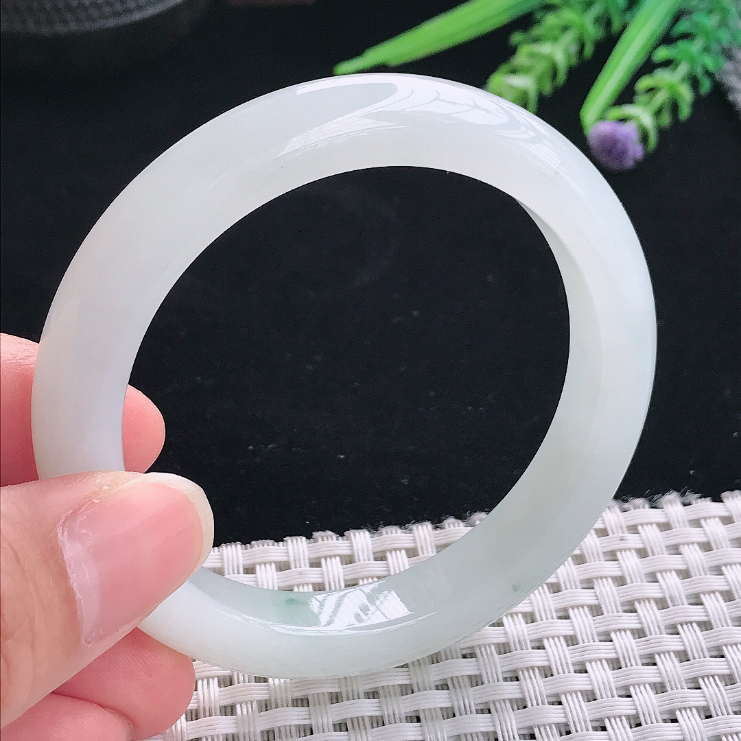 实拍A货翡翠54/9.9/8.5老坑冰纯果冻胶冰晴手镯翡翠玉镯手环