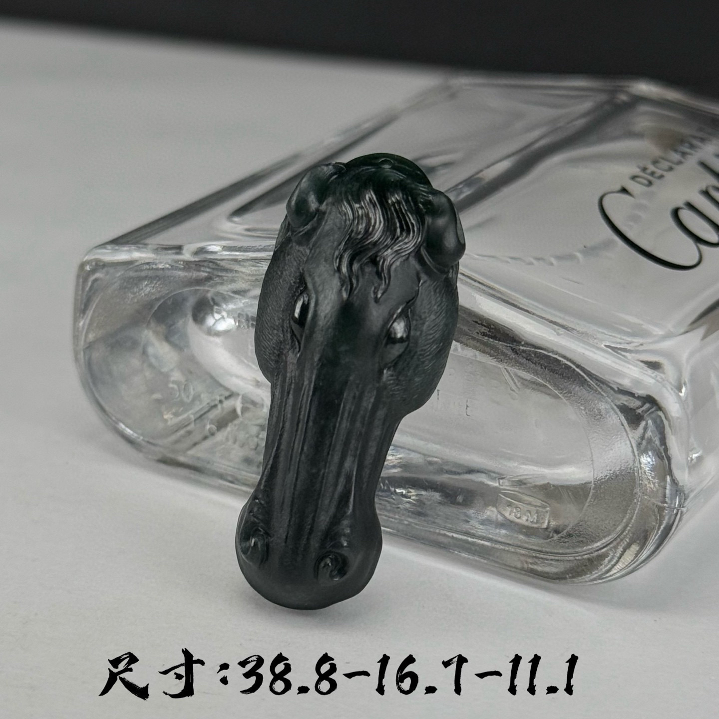 精品墨翠马头吊坠 种好色正 黑度好 油性十足  尺寸38.8