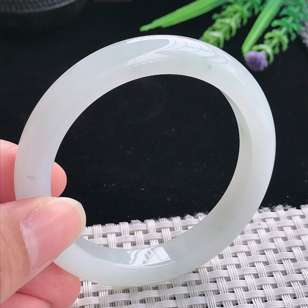 实拍A货翡翠54/9.9/8.5老坑冰纯果冻胶冰晴手镯翡翠玉镯手环