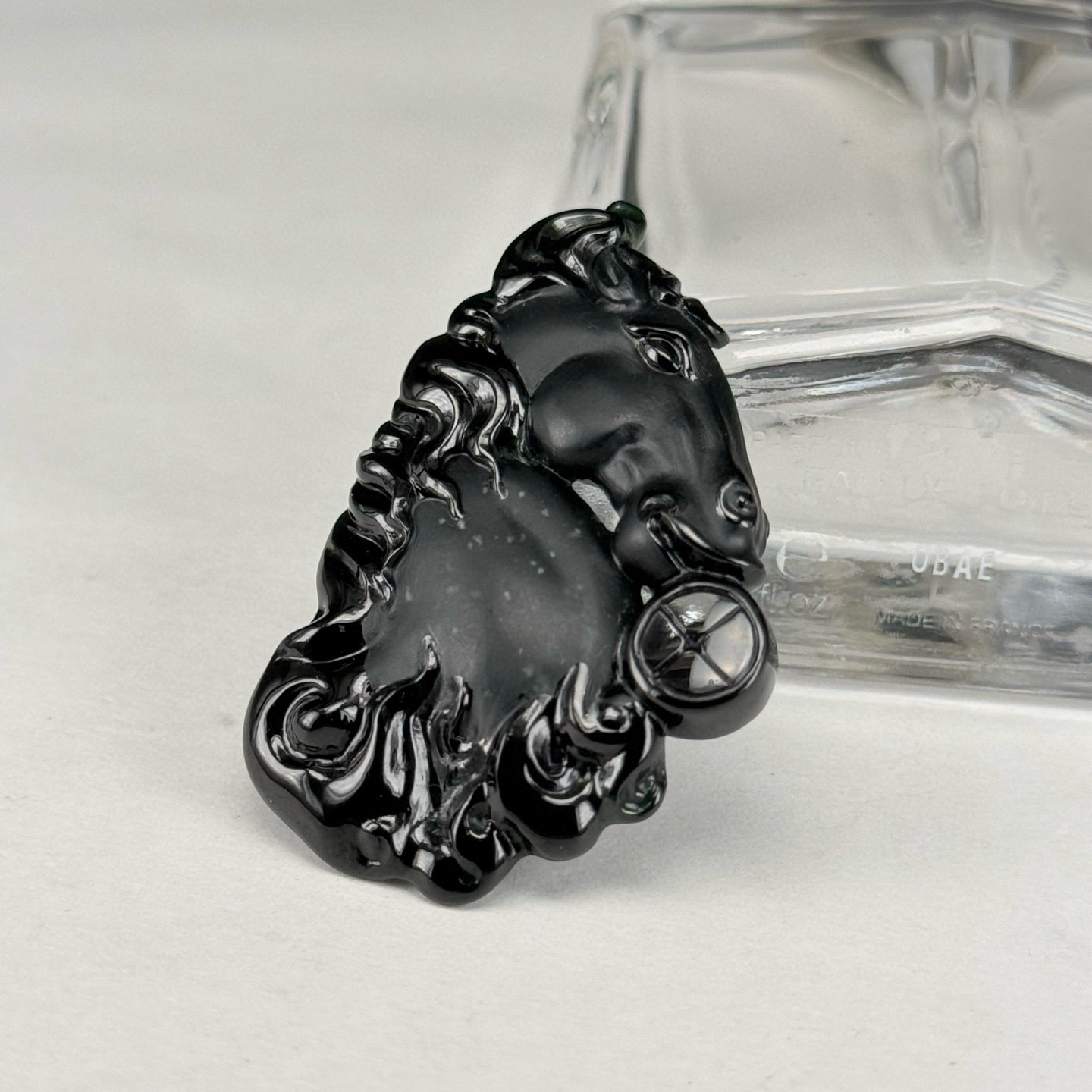 精品墨翠马头吊坠 种好色正 黑度极好 油性十足 性价比超高 尺寸47.3