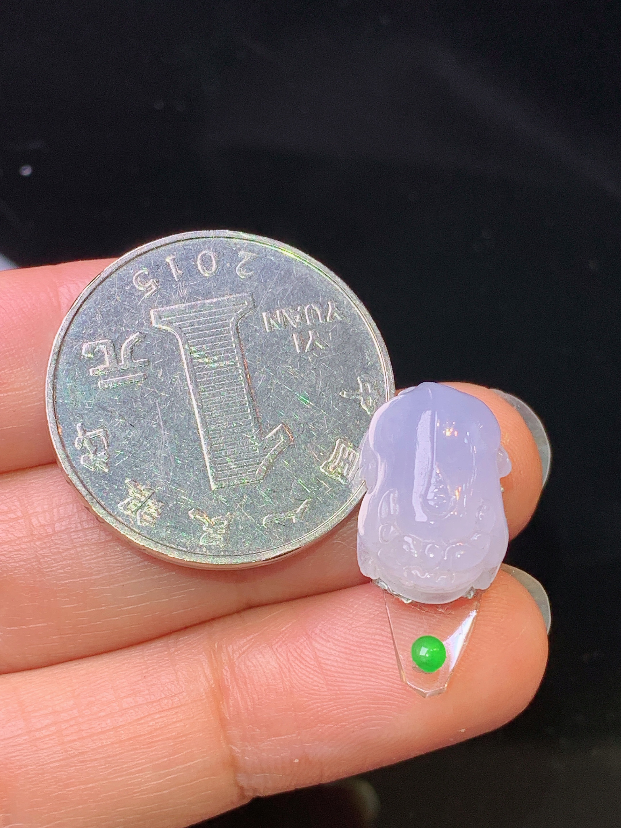 镶嵌款 紫罗兰貔貅吊坠 玉质细腻 色泽艳丽清新 水润亮眼 整体尺寸15.5*10.3*6.2*2x