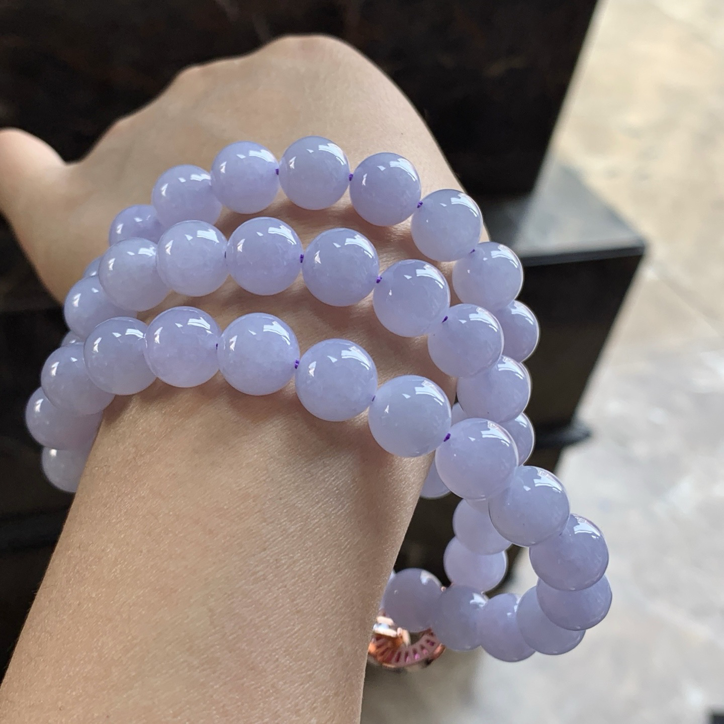 紫罗兰珠链^_^鲜艳 玉质温润