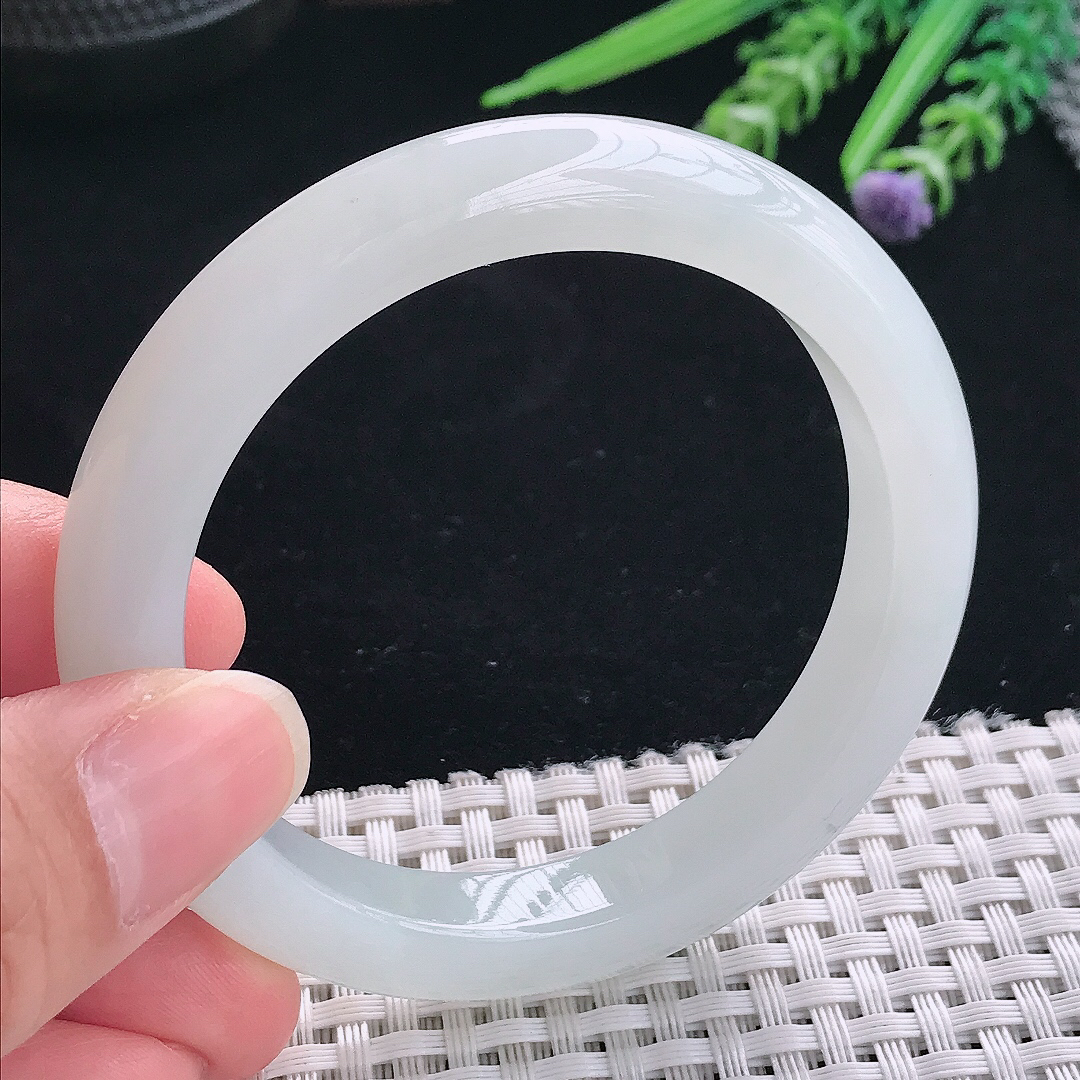 实拍A货翡翠54/9.9/8.5老坑冰纯果冻胶冰晴手镯翡翠玉镯手环