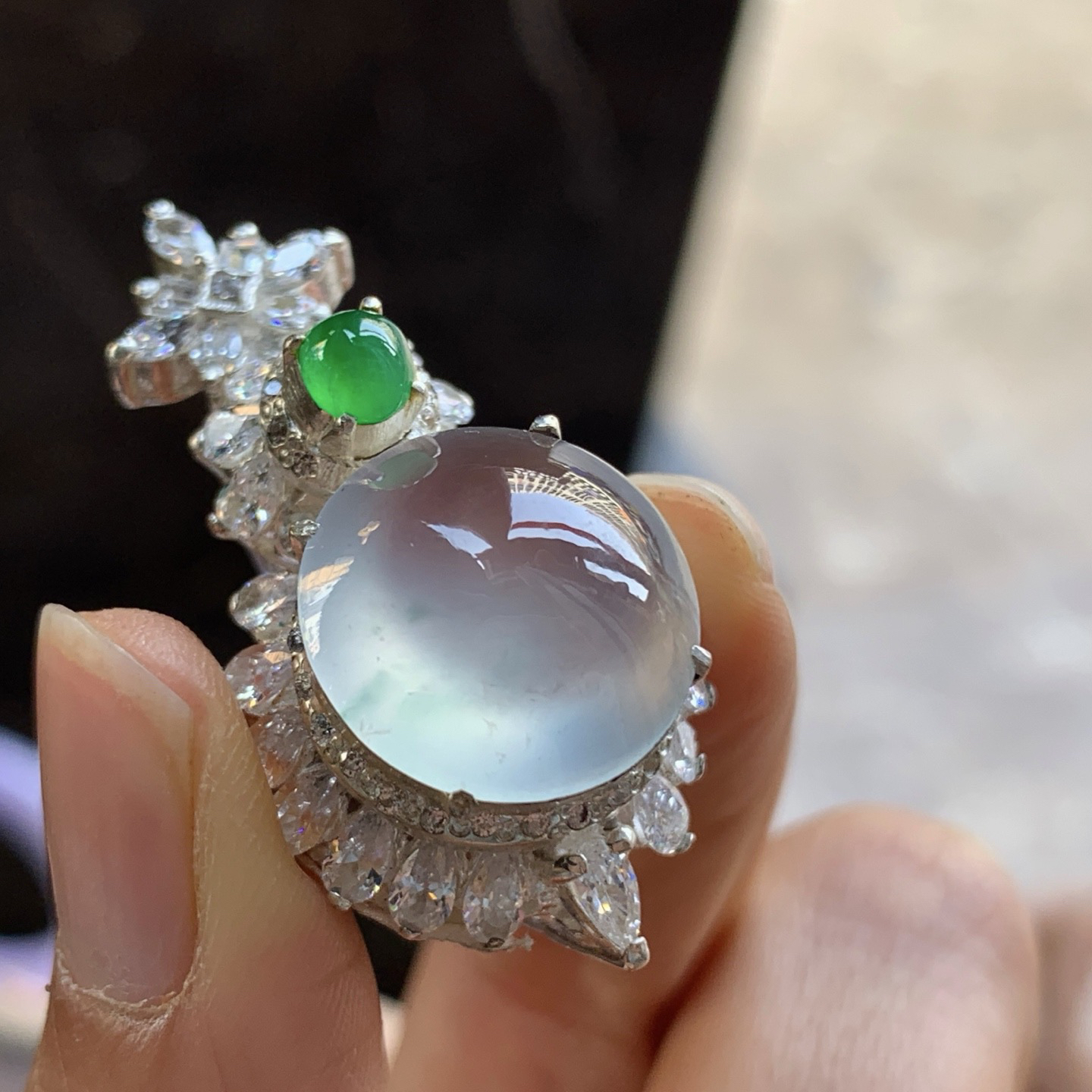 高冰戒面^_^透亮水润