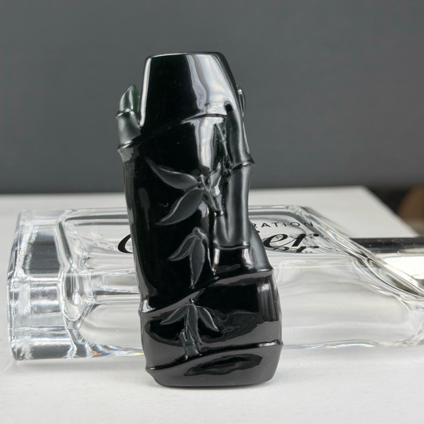 精品墨翠节节高 种好色正 黑度极好 打灯通透 油性十足  尺寸63.4