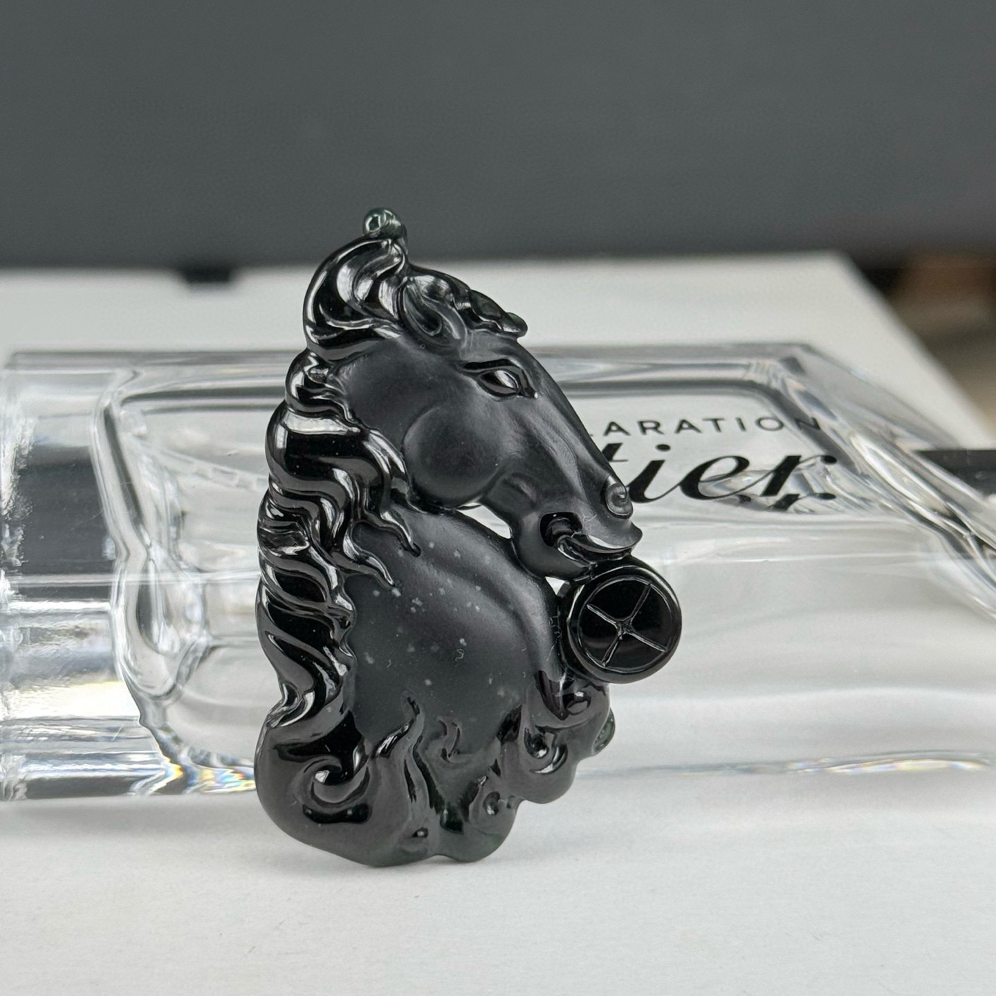 精品墨翠马头吊坠 种好色正 黑度极好 油性十足 性价比超高 尺寸47.3