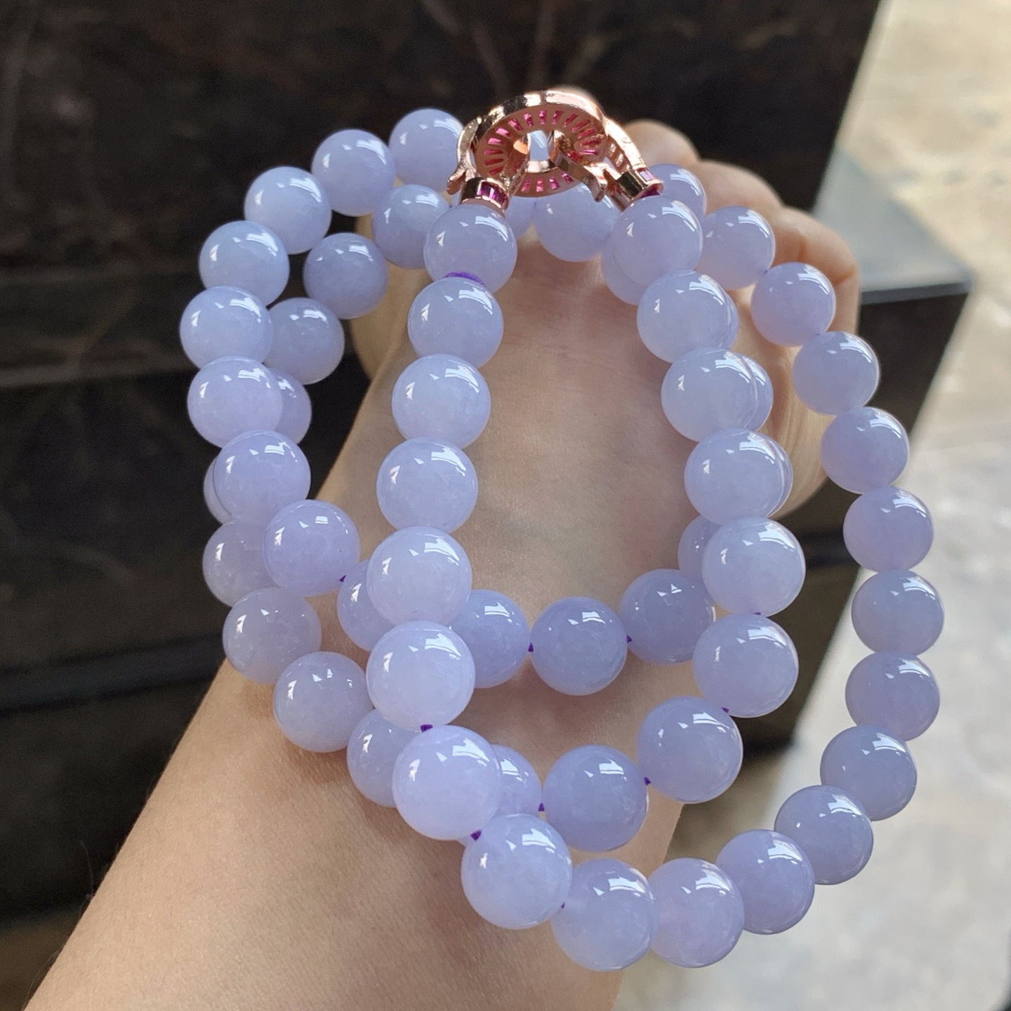 紫罗兰珠链^_^鲜艳 玉质温润