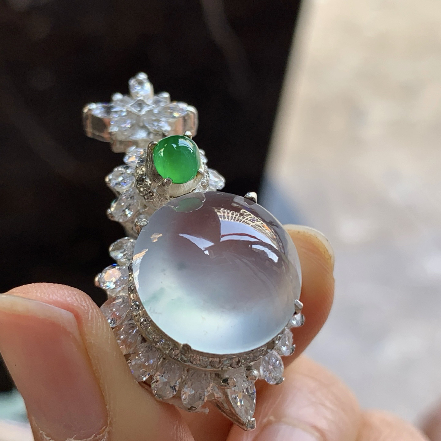 高冰戒面^_^透亮水润