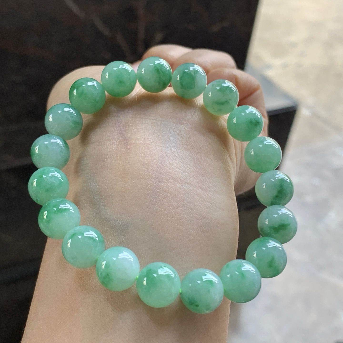 绿花手串^_^颜色好看