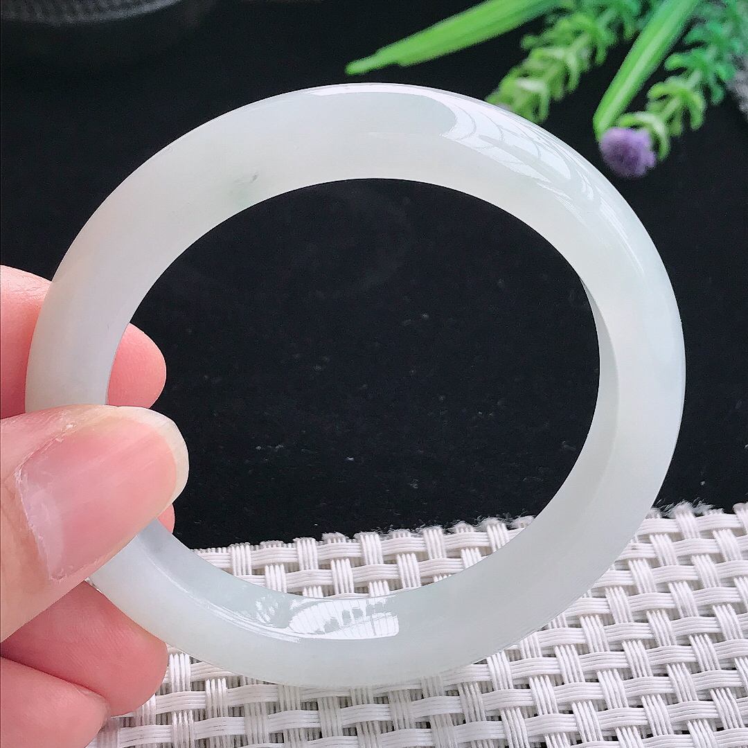 实拍A货翡翠54/9.9/8.5老坑冰纯果冻胶冰晴手镯翡翠玉镯手环