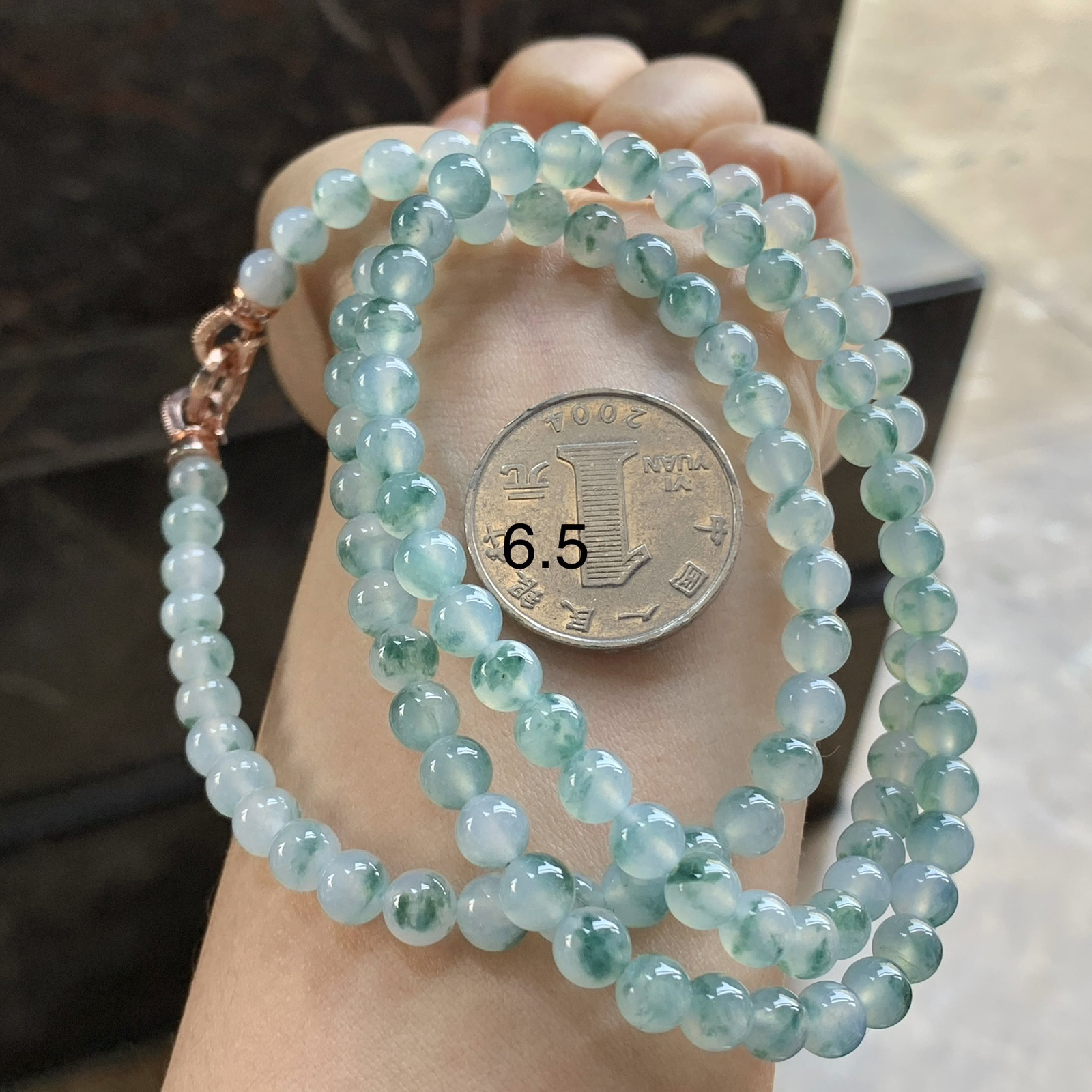 冰蓝花珠链^_^水润 飘花灵韵