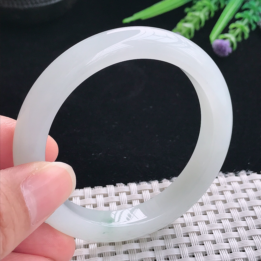 实拍A货翡翠54/9.9/8.5老坑冰纯果冻胶冰晴手镯翡翠玉镯手环