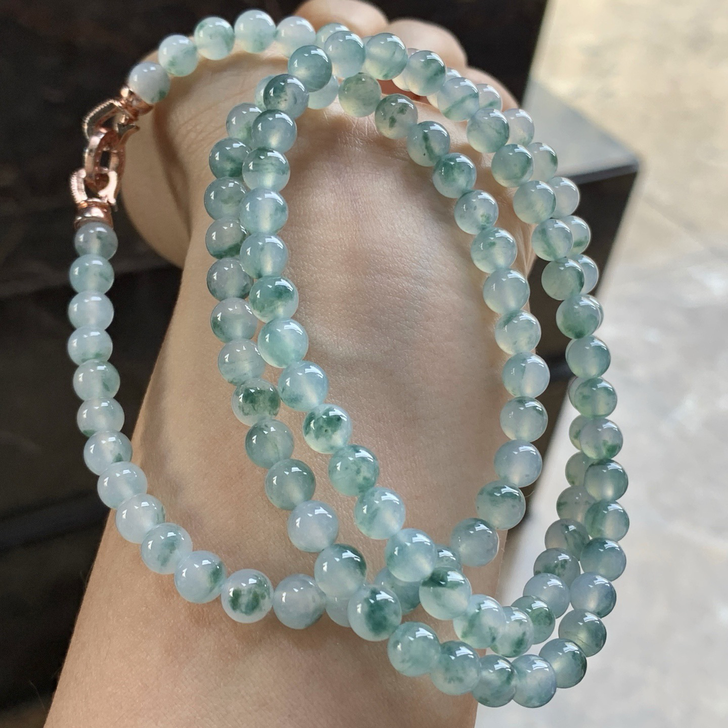 冰蓝花珠链^_^水润 飘花灵韵