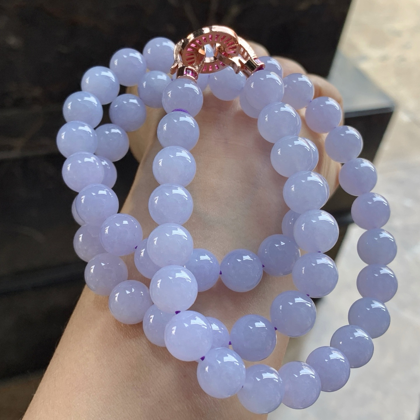 紫罗兰珠链^_^鲜艳 玉质温润