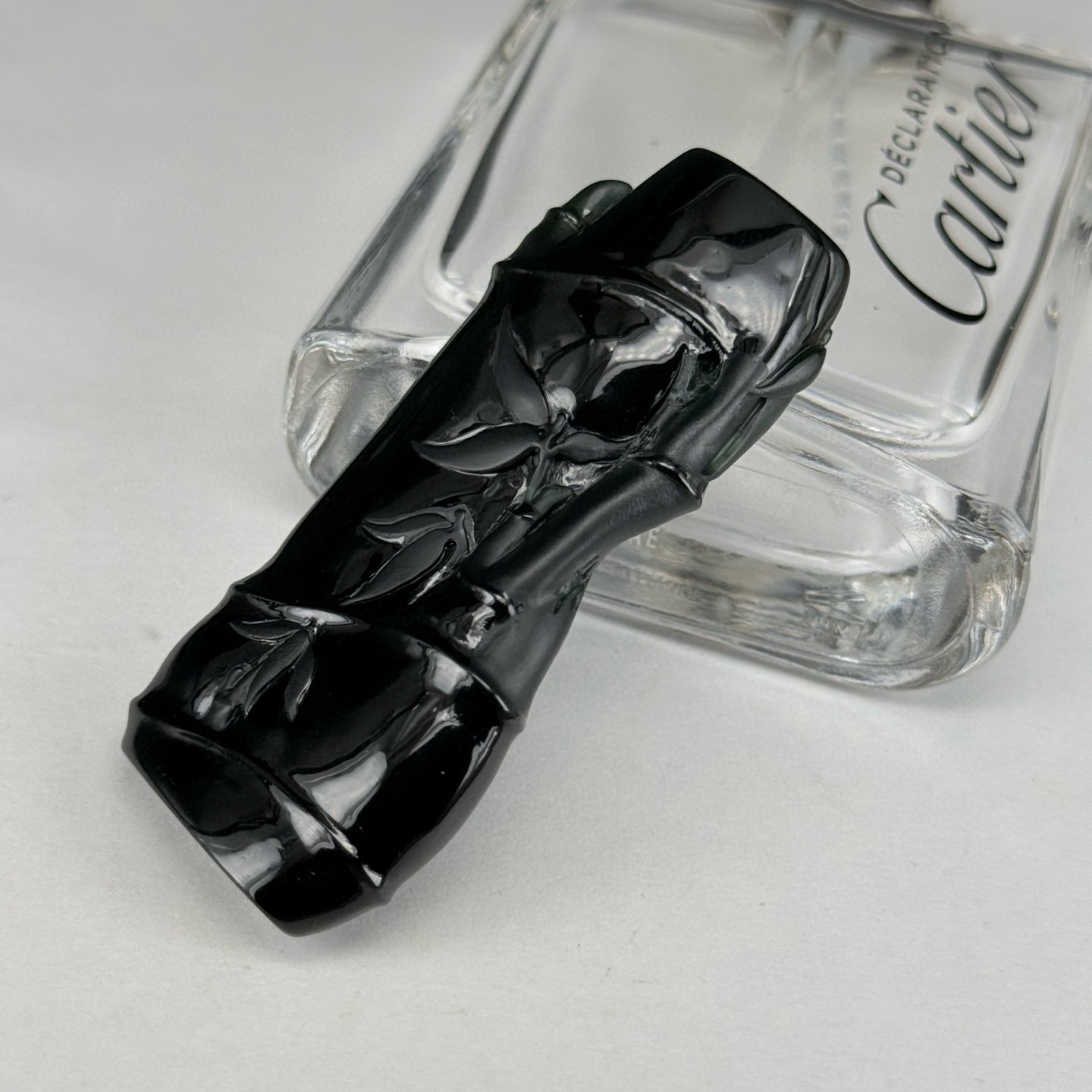 精品墨翠节节高 种好色正 黑度极好 打灯通透 油性十足  尺寸63.4