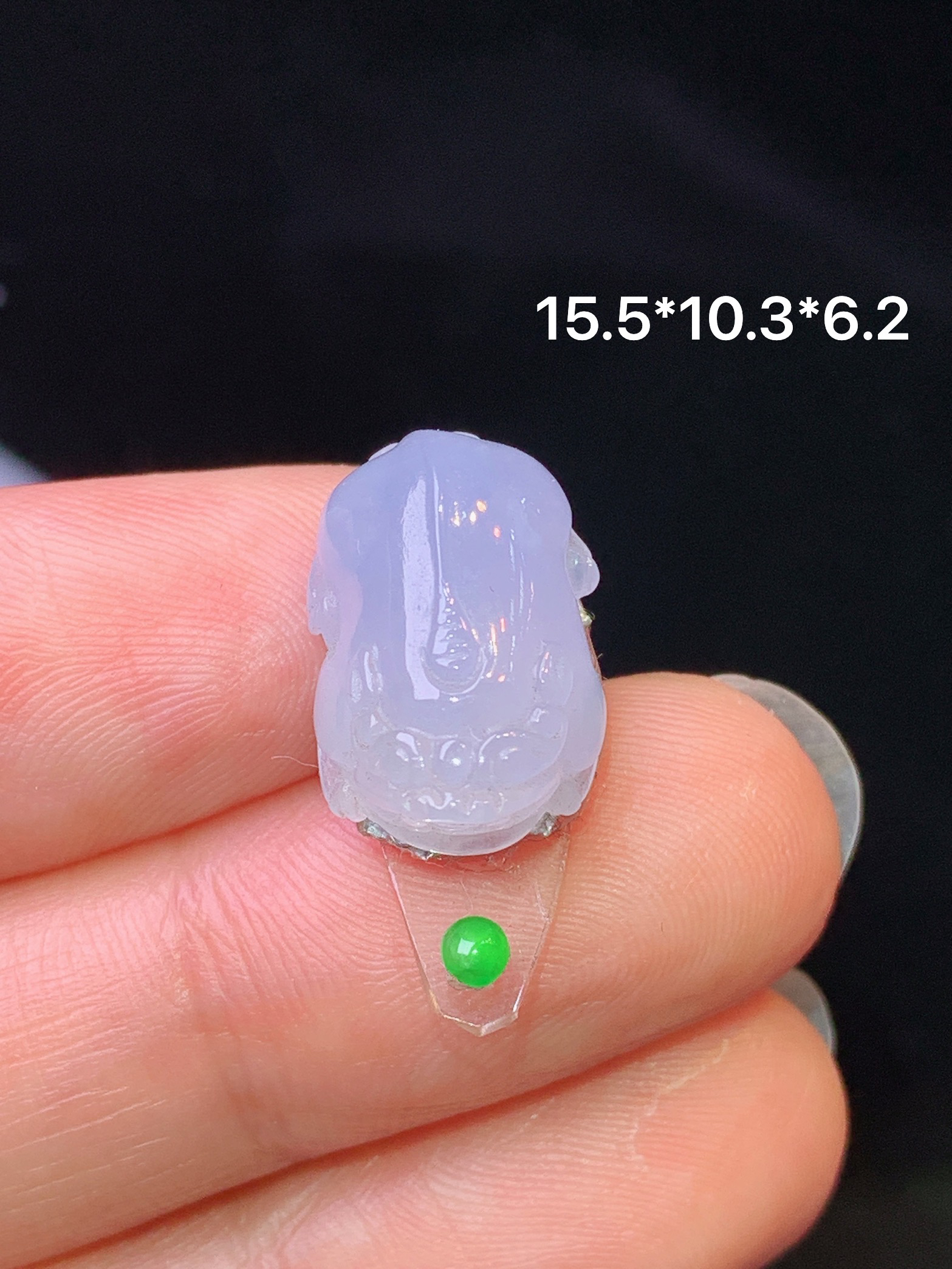 镶嵌款 紫罗兰貔貅吊坠 玉质细腻 色泽艳丽清新 水润亮眼 整体尺寸15.5*10.3*6.2*2x