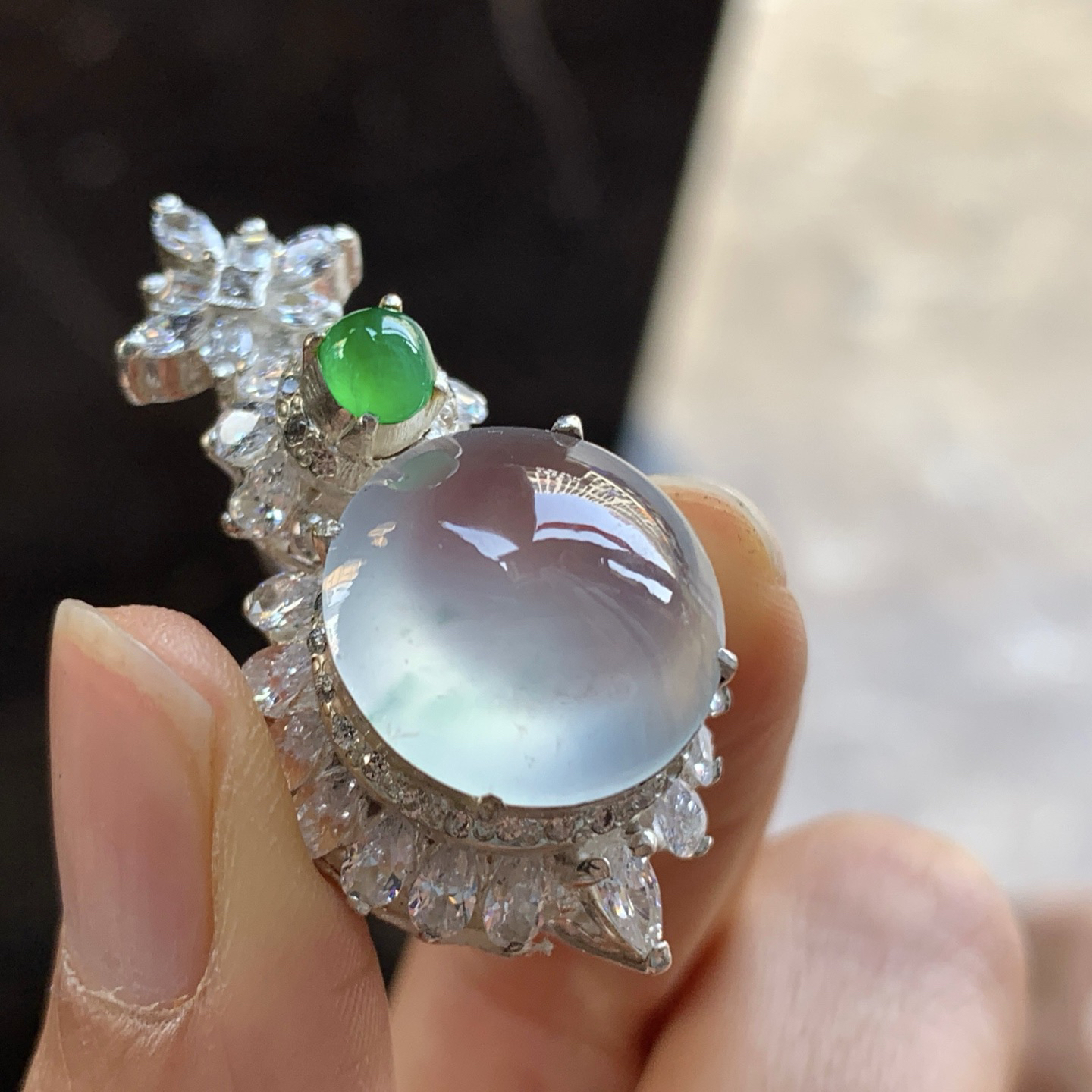 高冰戒面^_^透亮水润