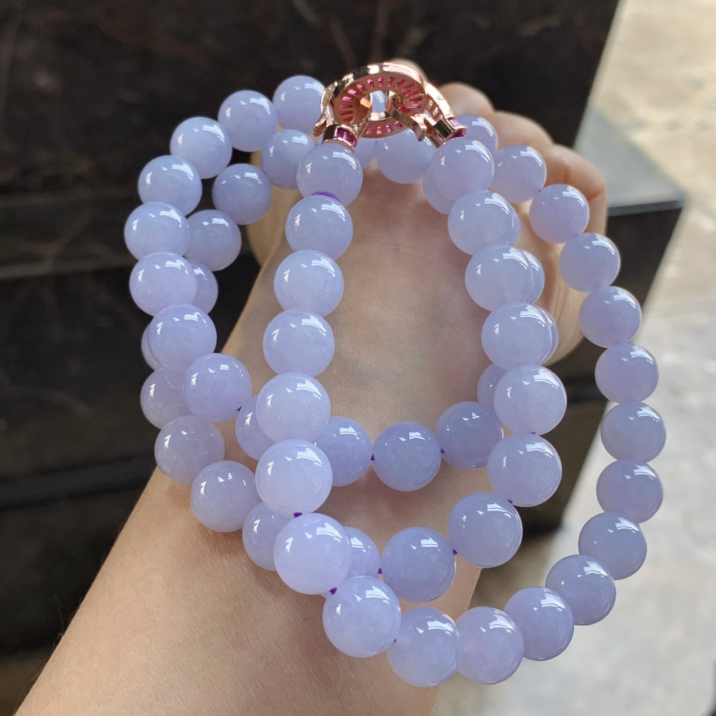 紫罗兰珠链^_^鲜艳 玉质温润