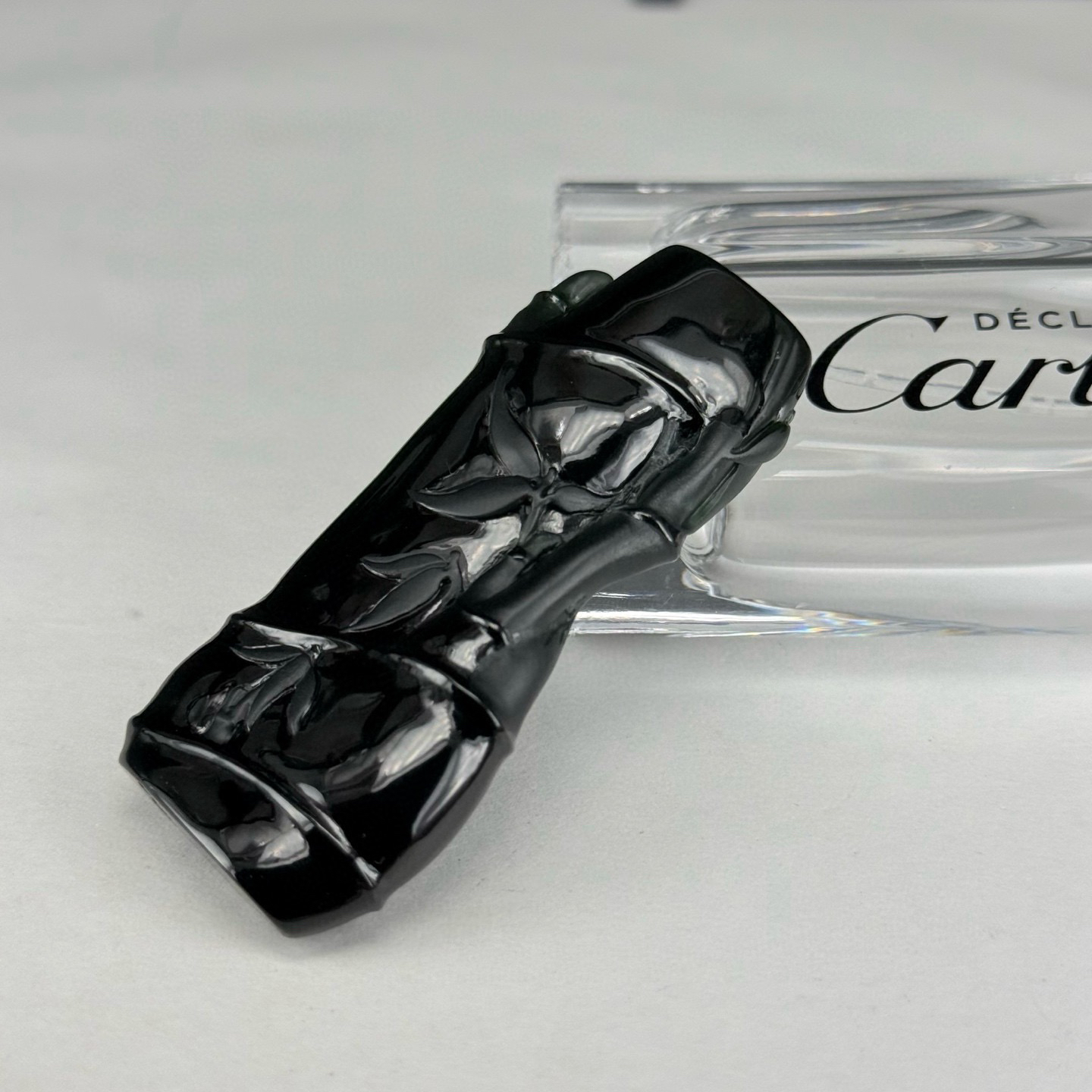 精品墨翠节节高 种好色正 黑度极好 打灯通透 油性十足  尺寸63.4