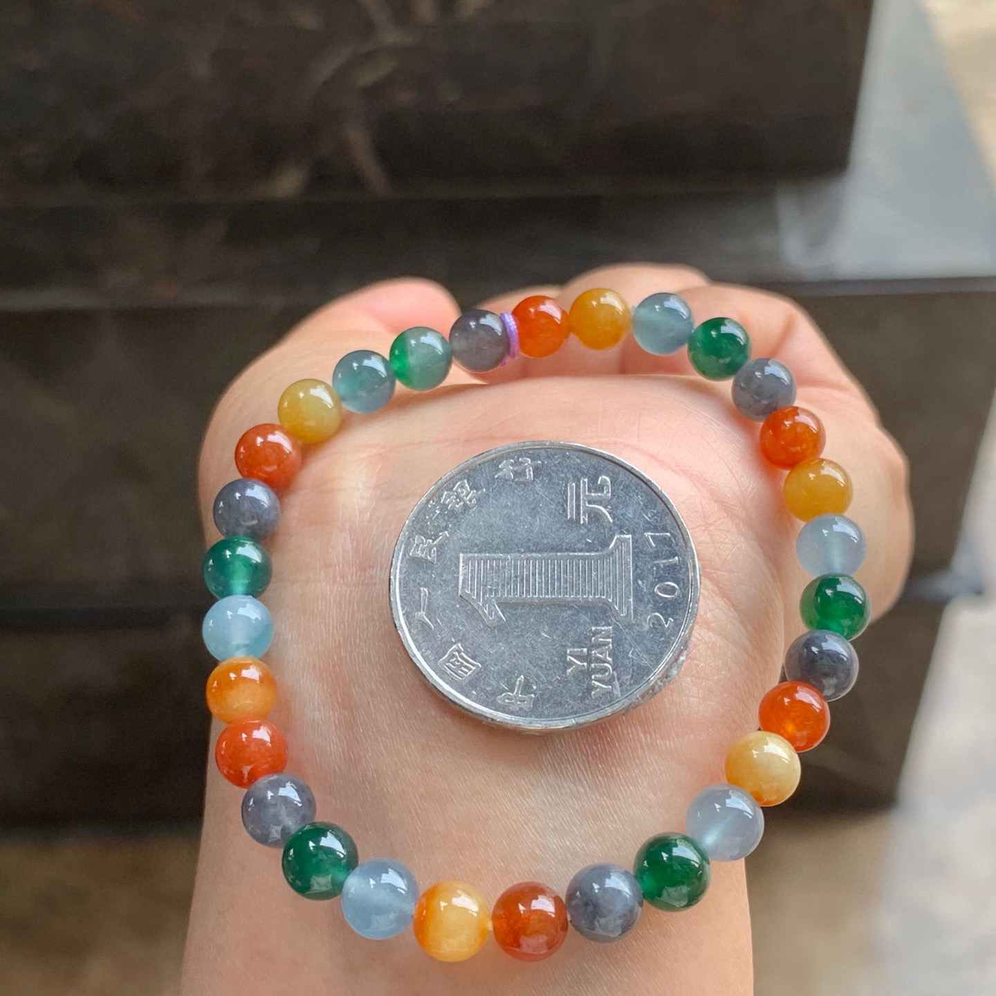 糖果珠子手串 颜色漂亮