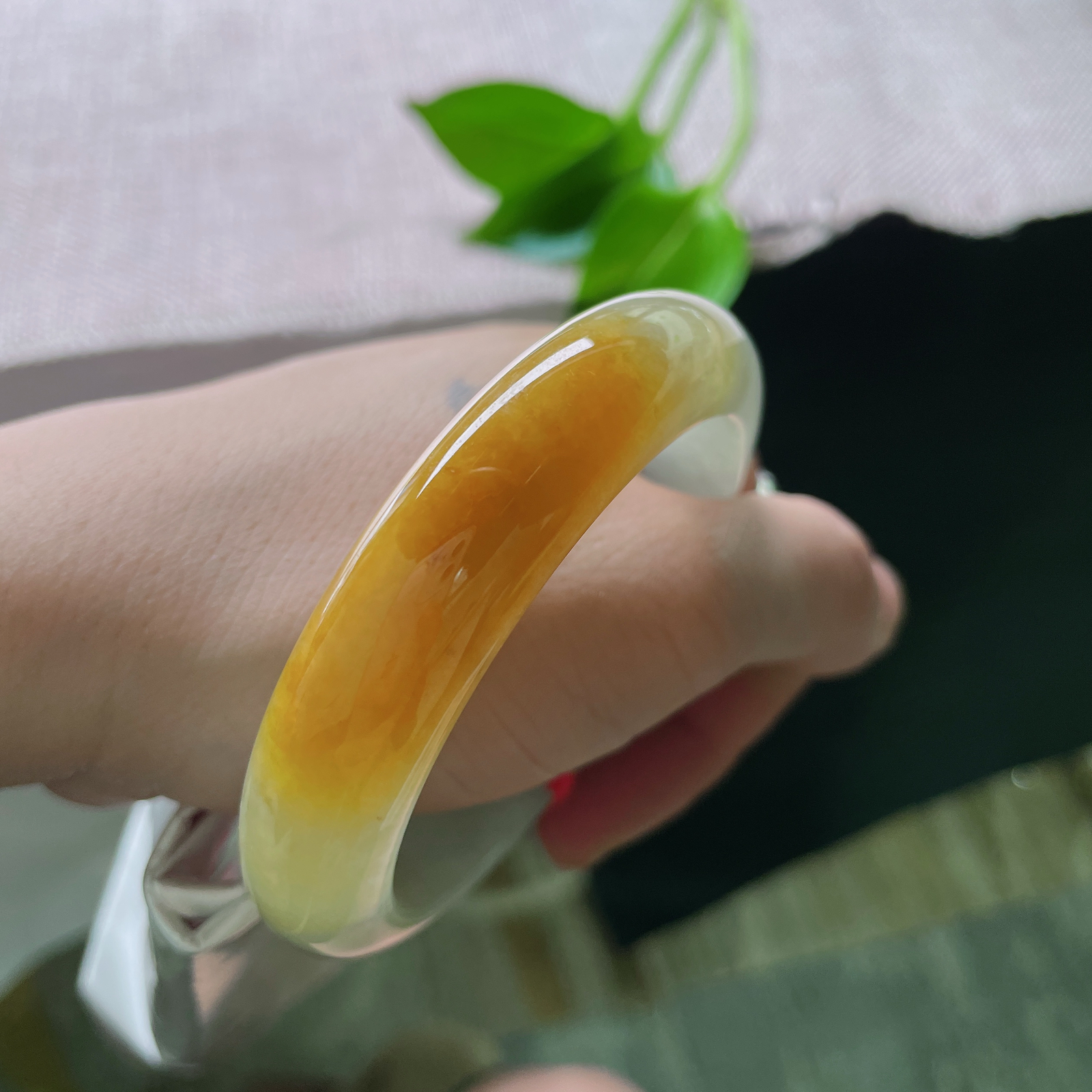 55.2/13.3/8.5，黄翡，正圈，版型好，贵气，耐看，富贵天成