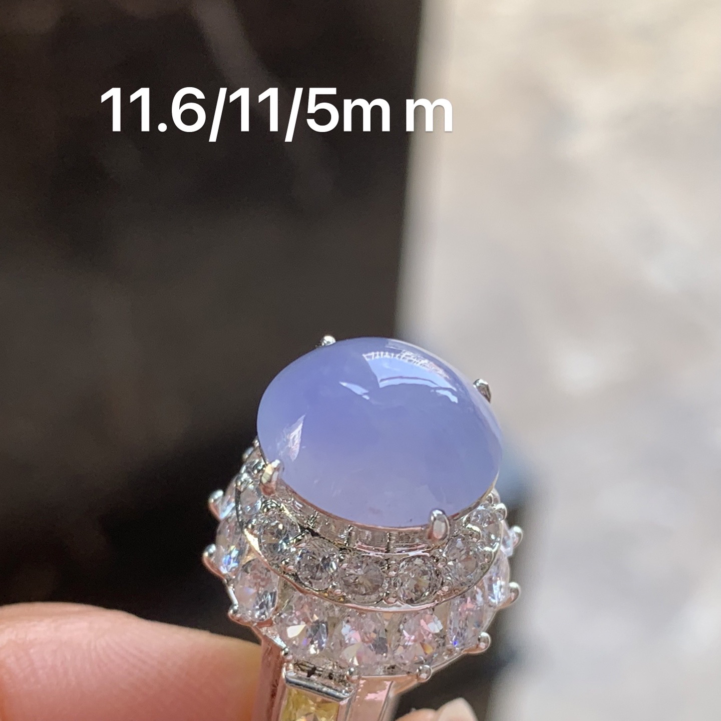 紫罗兰戒面 颜色漂亮 铜托