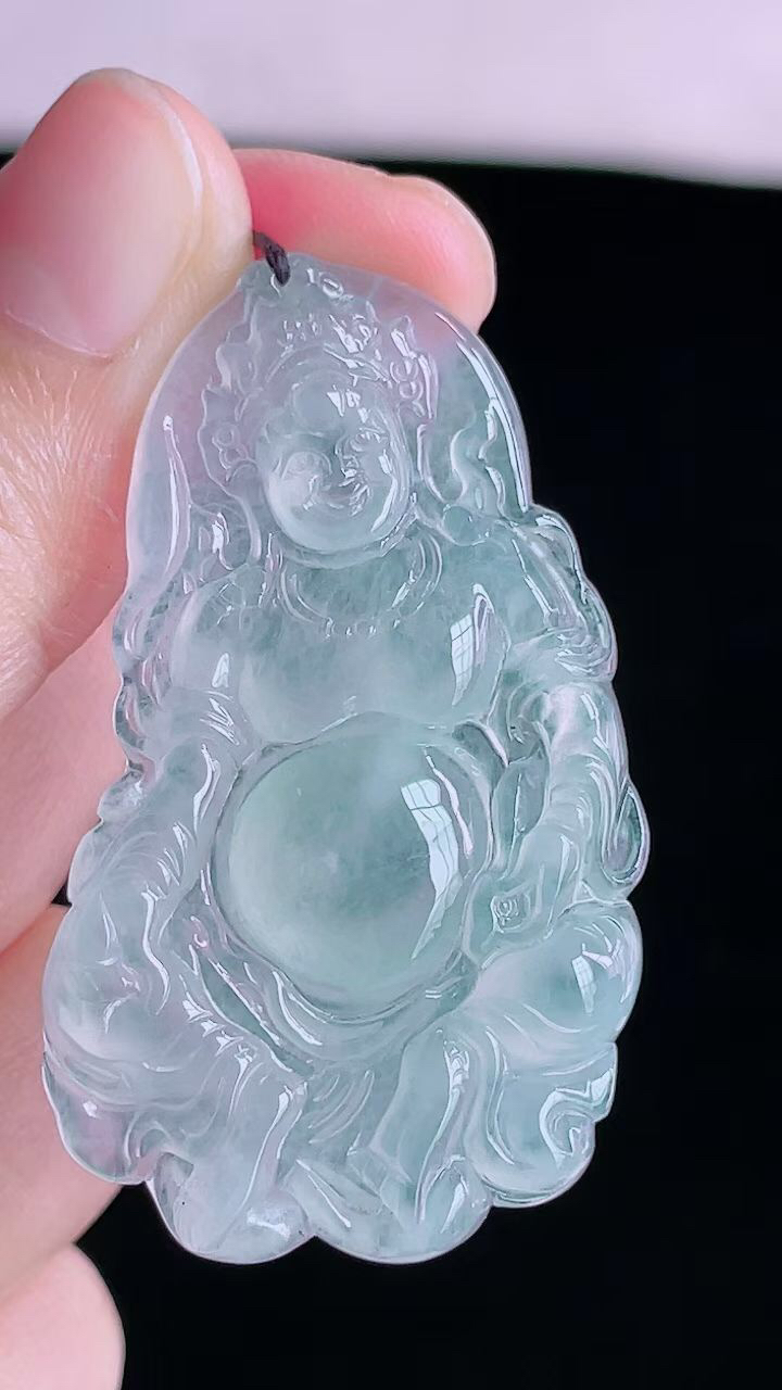 【翡翠名称】老坑种高冰黄财神吊坠挂件
【翡翠尺寸】48.3/27.6/4.7mm
【翡翠描述】宝贝种