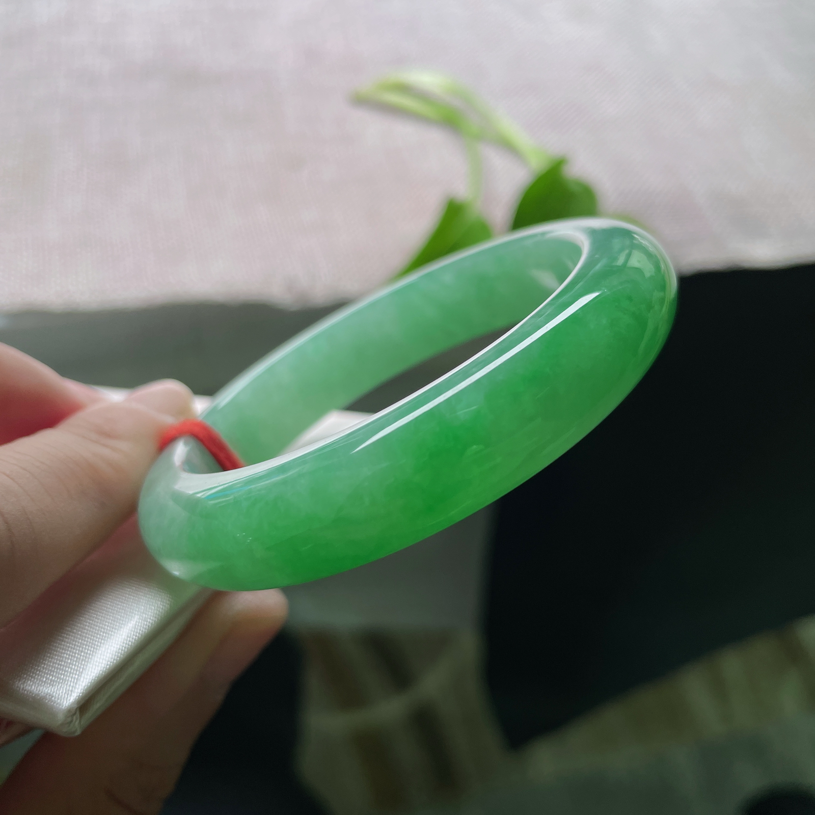 52.6/12.6/8.6，满绿正圈，是皇冠上的明珠，雍容华贵，娇媚多姿。无纹裂