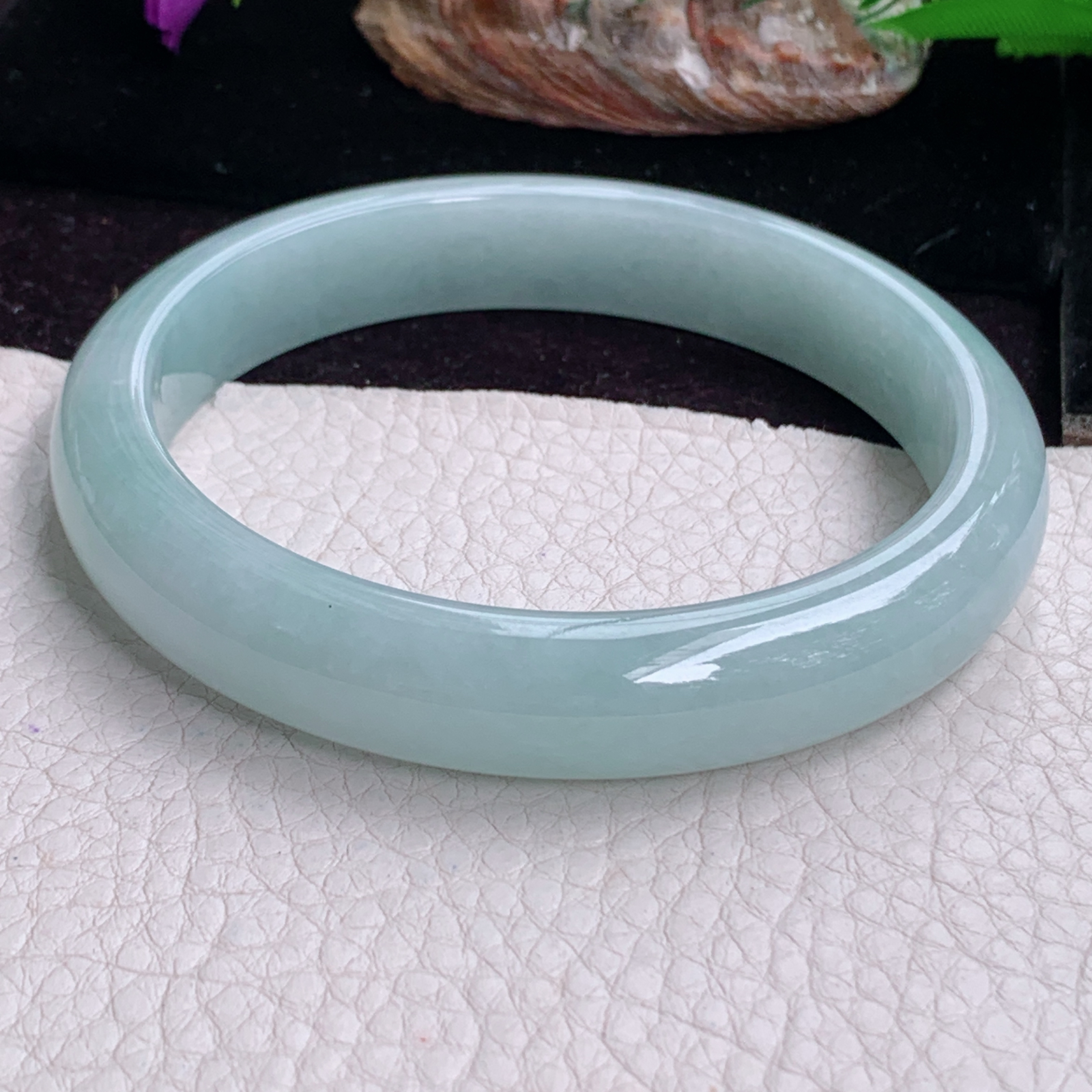 pj大圈口66*12.8*8.5平安镯 天然缅甸翡翠手镯晴水正圈玉镯子