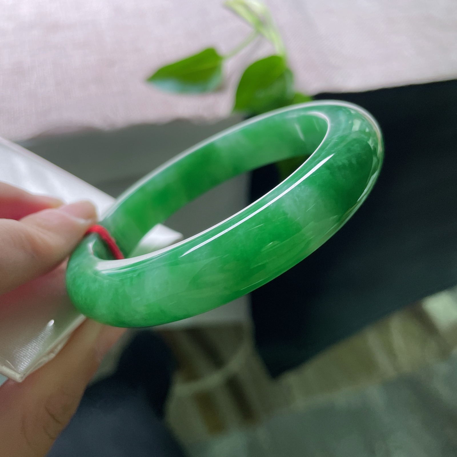 61.1/13.1/10，满绿正圈，大圈口，种老肉细，底色均匀醇厚，是东方美玉的底色与底气。一点皮纹