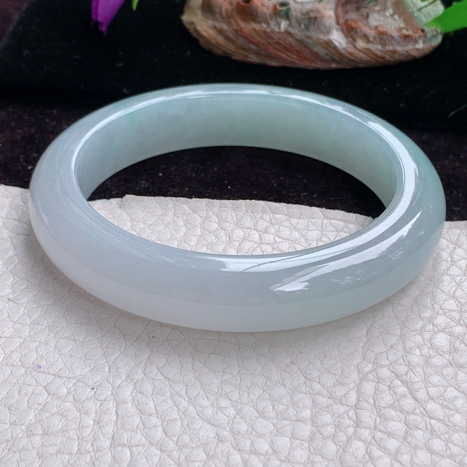 fx实拍58*12.5*9.2平安镯 天然缅甸翡翠手镯冰胶晴美正圈玉镯子