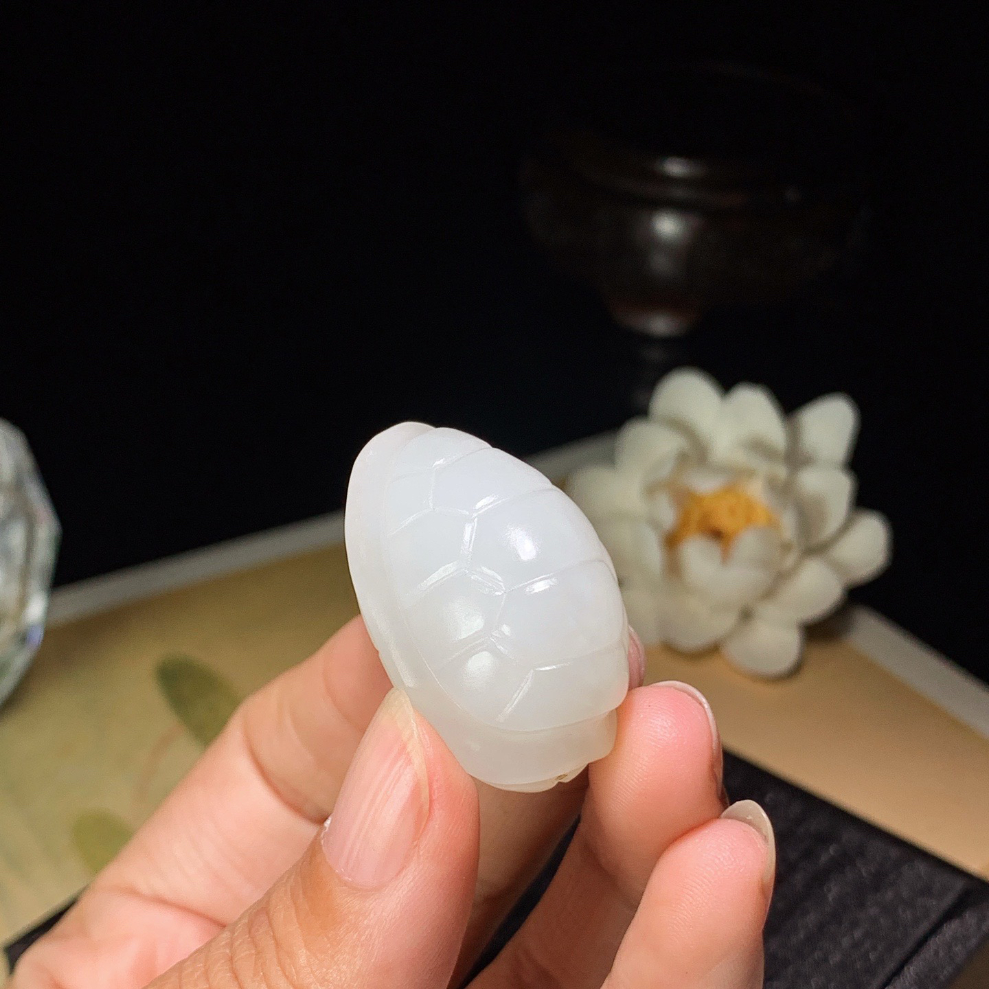 新疆和田玉龟壳挂件 尺寸35/20/22重22.5克 玉质细腻油润 底色纯净 脂粉好，品质好。lt2