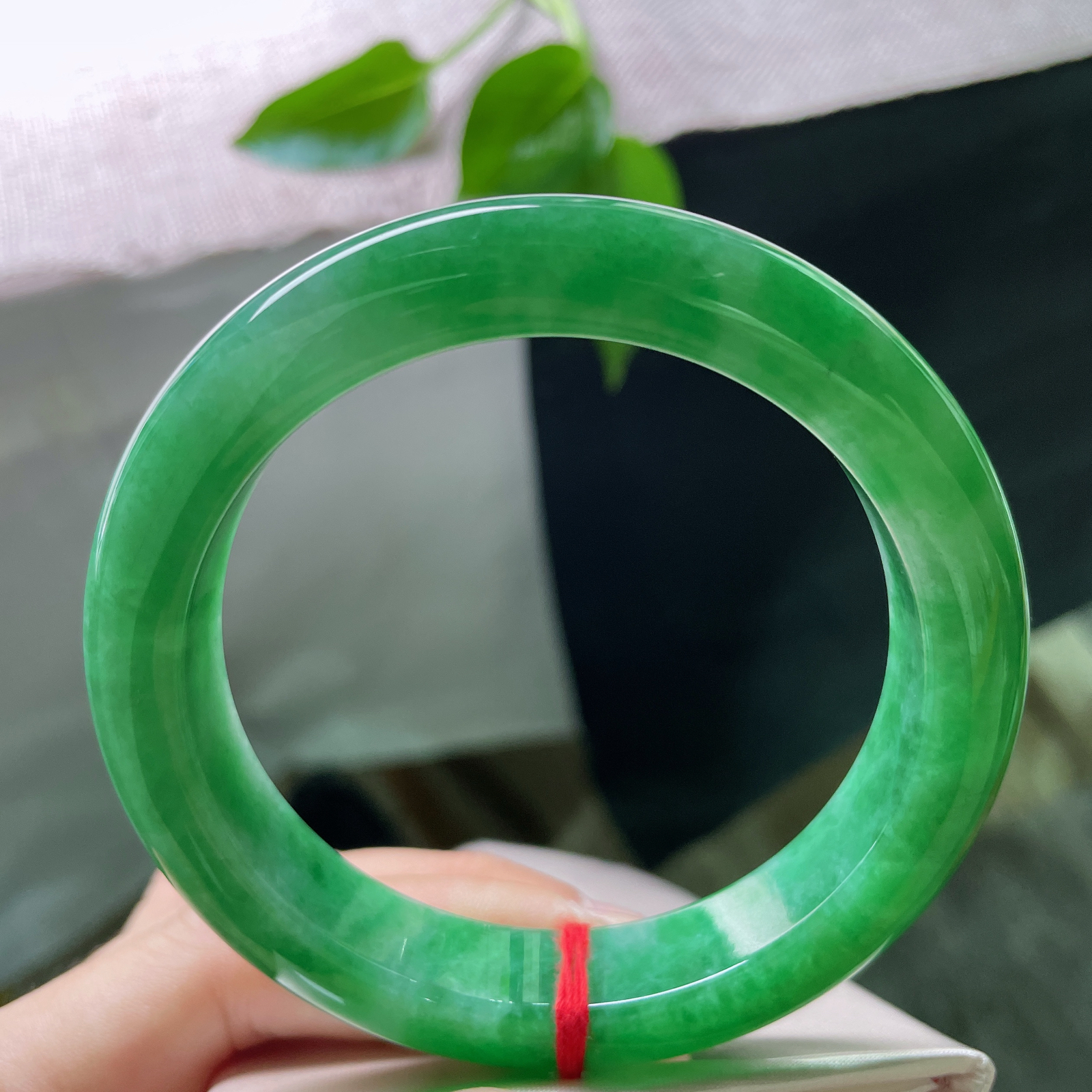 61.1/13.1/10，满绿正圈，大圈口，种老肉细，底色均匀醇厚，是东方美玉的底色与底气。一点皮纹