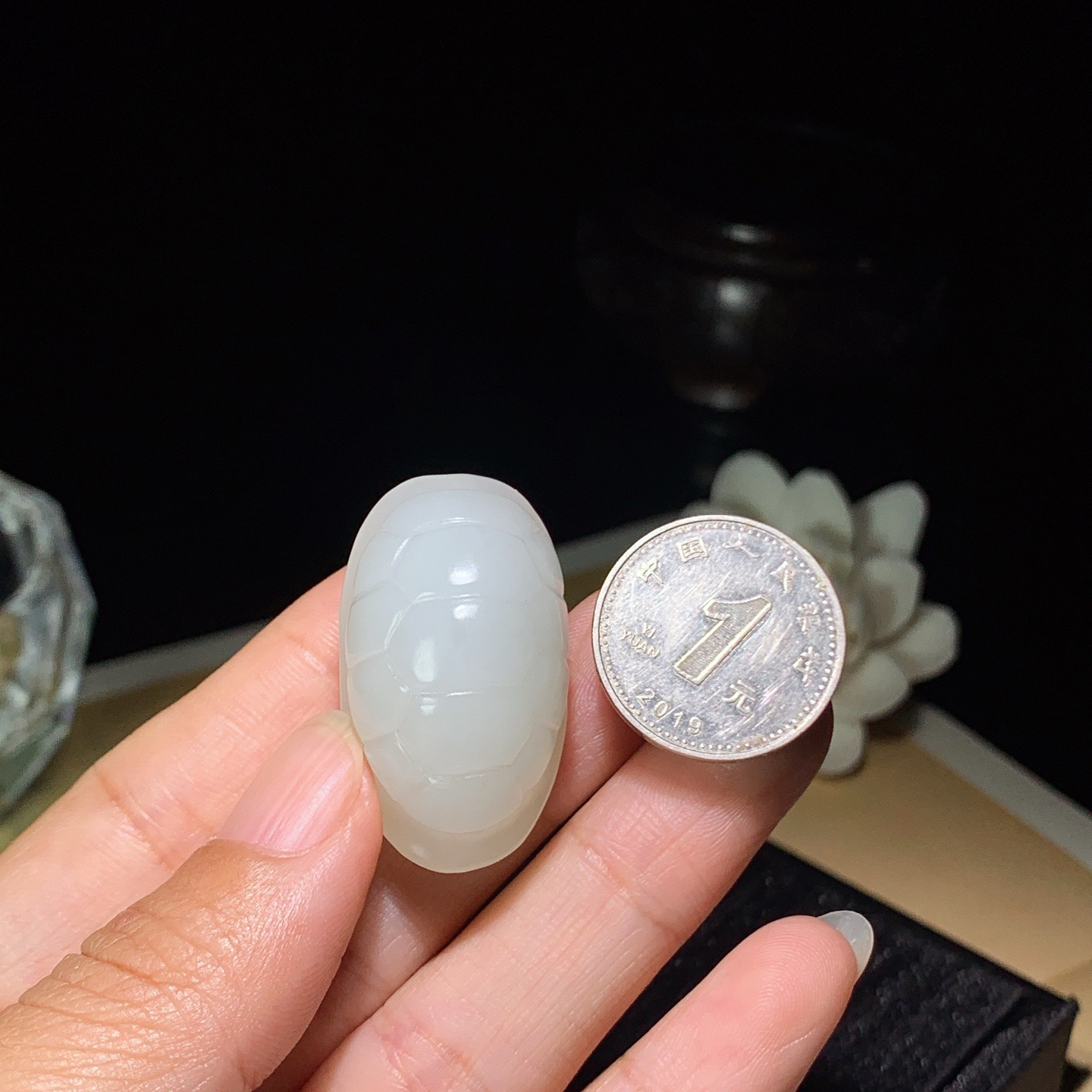 新疆和田玉龟壳挂件 尺寸35/20/22重22.5克 玉质细腻油润 底色纯净 脂粉好，品质好。lt260327