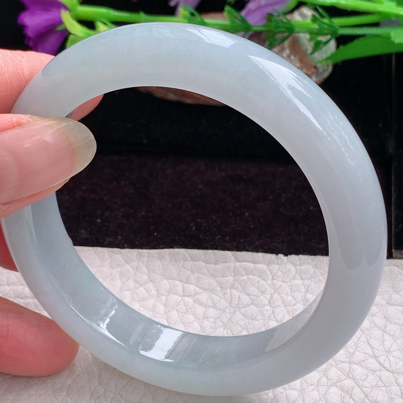 fx实拍58*12.5*9.2平安镯 天然缅甸翡翠手镯冰胶晴美正圈玉镯子