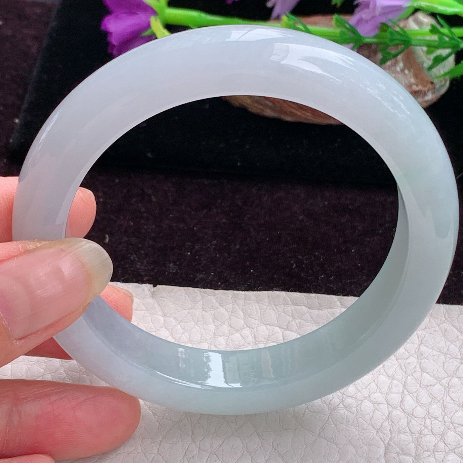 fx实拍58*12.5*9.2平安镯 天然缅甸翡翠手镯冰胶晴美正圈玉镯子