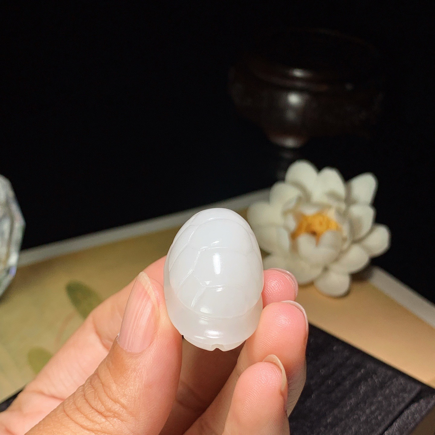 新疆和田玉龟壳挂件 尺寸35/20/22重22.5克 玉质细腻油润 底色纯净 脂粉好，品质好。lt260327