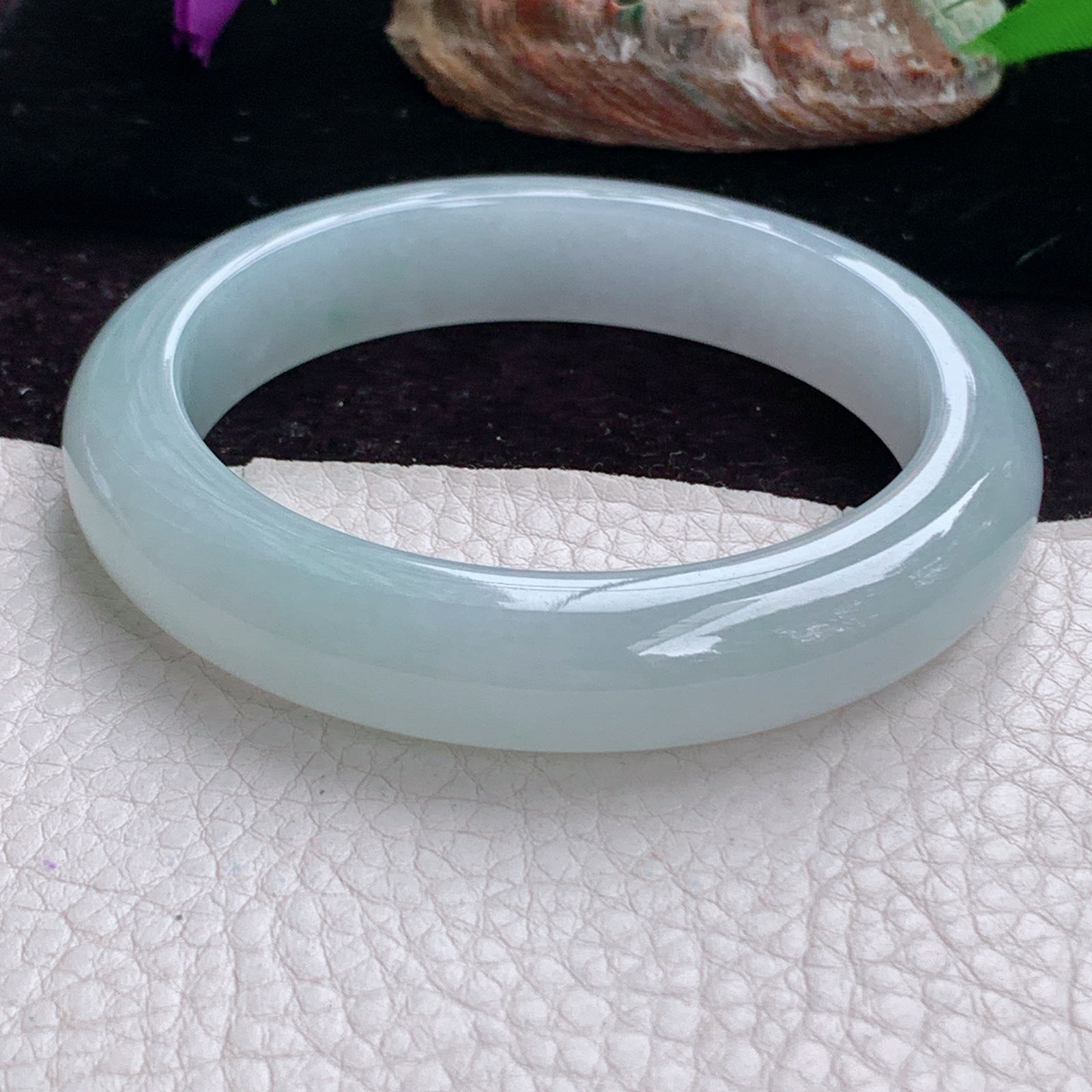 fx实拍58*12.5*9.2平安镯 天然缅甸翡翠手镯冰胶晴美正圈玉镯子