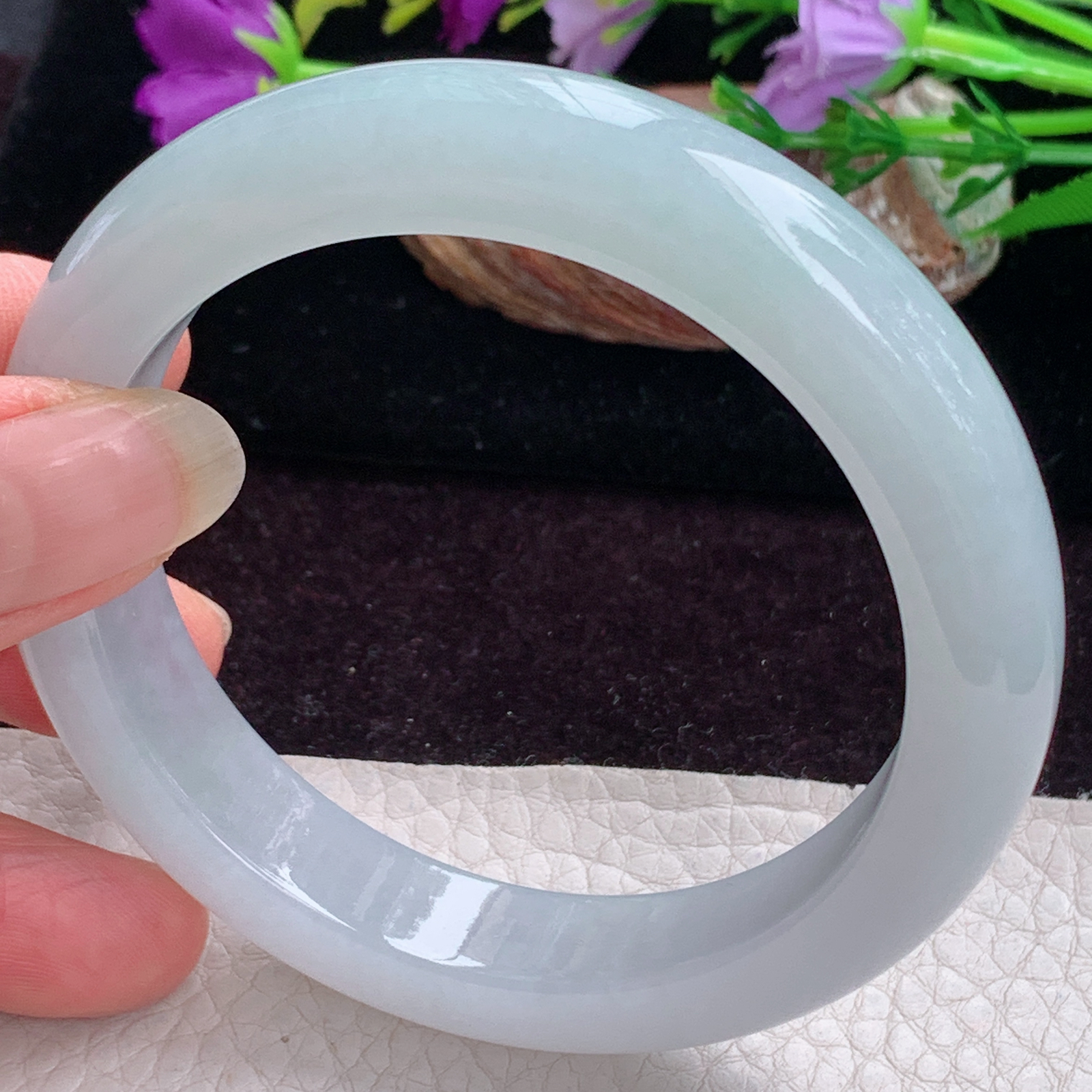 fx实拍58*12.5*9.2平安镯 天然缅甸翡翠手镯冰胶晴美正圈玉镯子