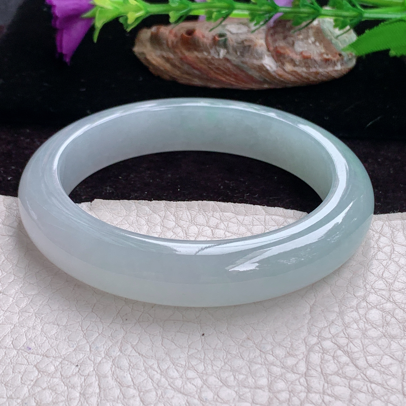 fx实拍58*12.5*9.2平安镯 天然缅甸翡翠手镯冰胶晴美正圈玉镯子