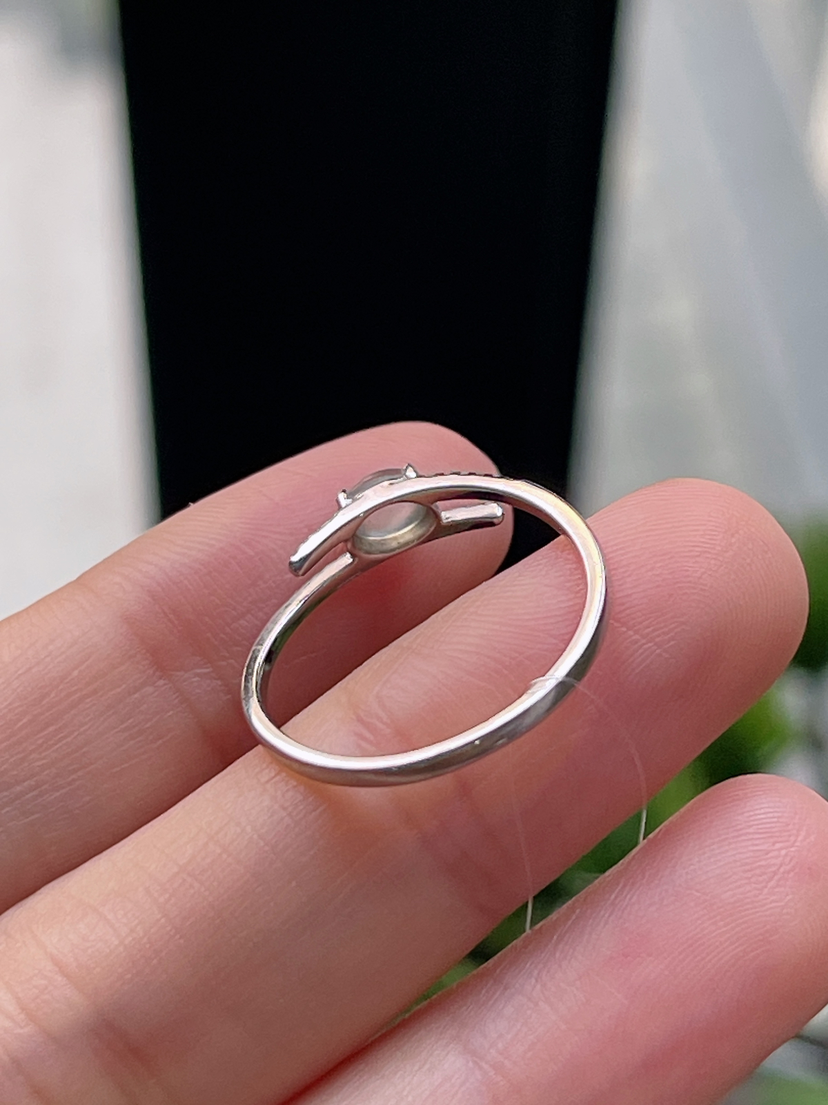 18k金伴钻石 翡翠戒指