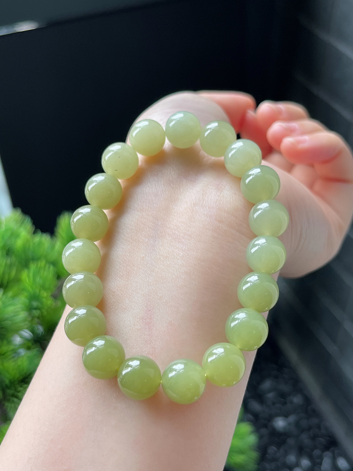 和田玉黄口渐变手串10mm