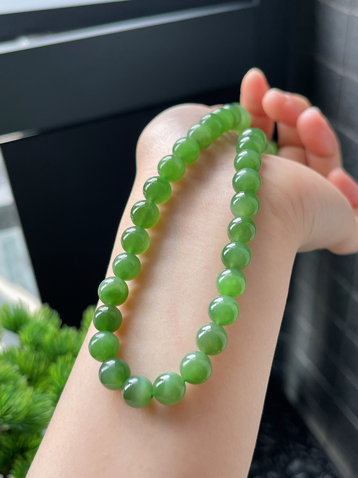 和田玉碧玉优品珠串 S925