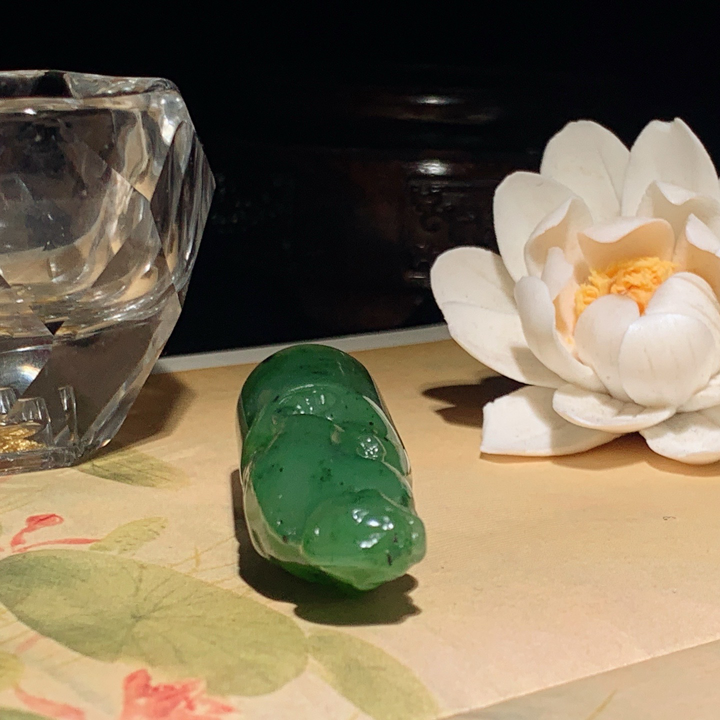 和田玉阳绿俄罗斯碧玉招财进宝貔貅印章 尺寸61/19重39.5克 玉质细腻油润 底色纯净 脂粉好，品质好。lt260328