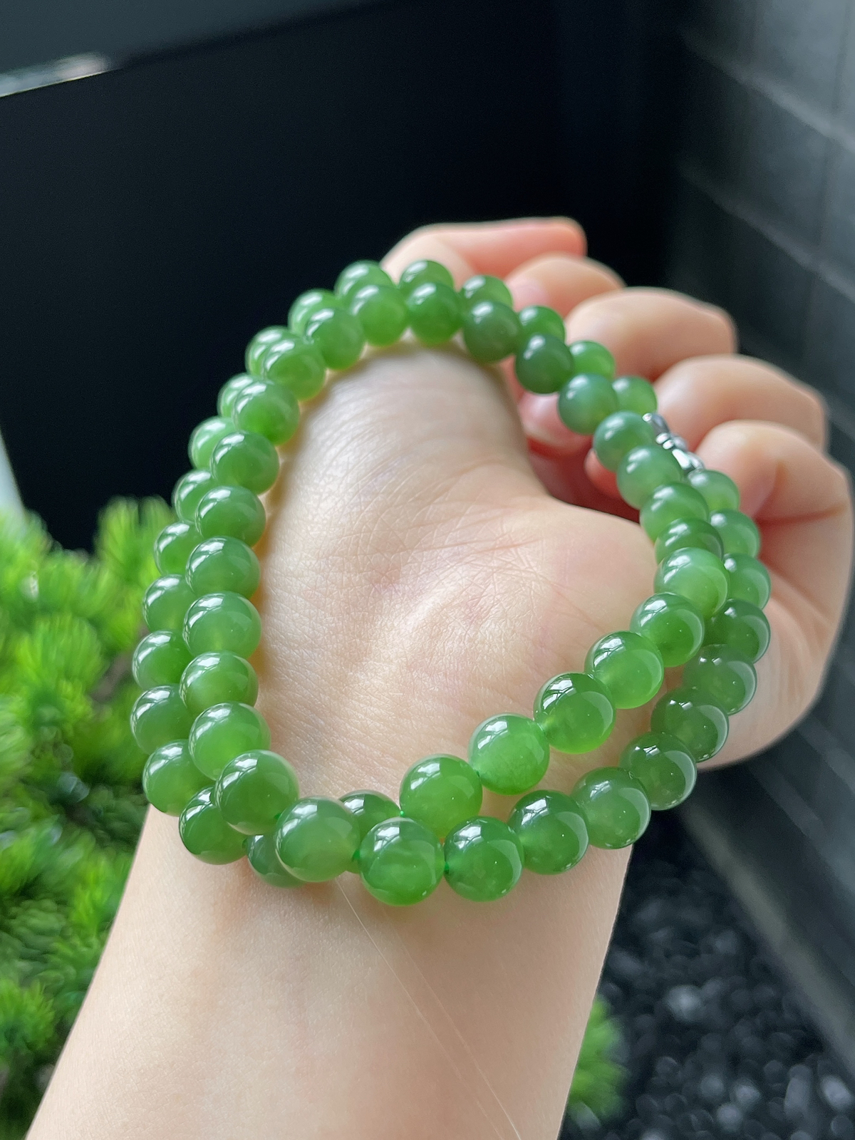 和田玉碧玉优品珠串 S925